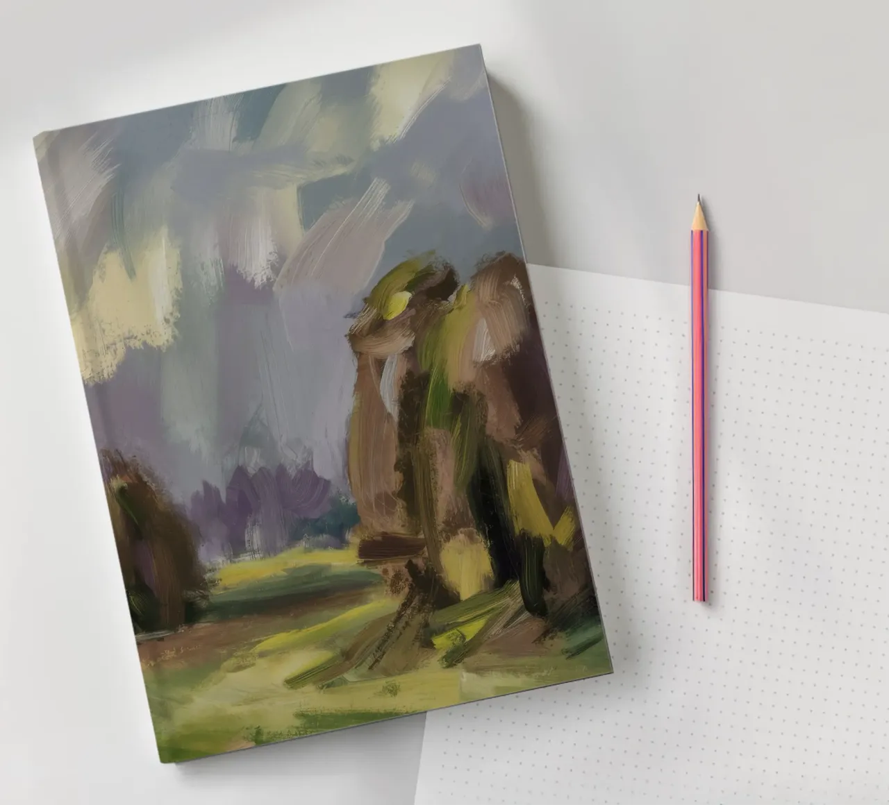 Hay Bales Twilight notebook by Radiance Landscape