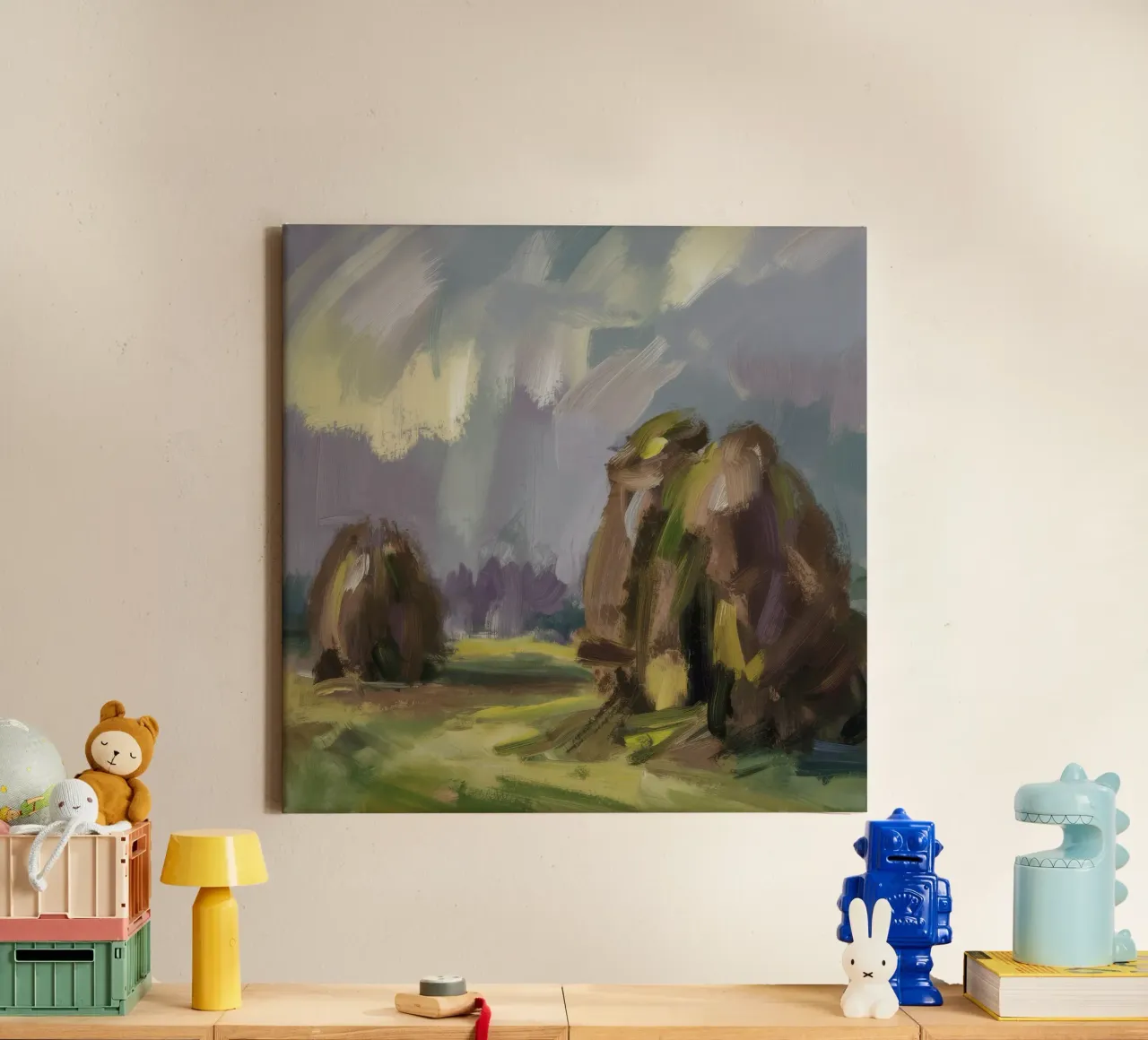 Balles de foin Twilight toile de Radiance Landscape