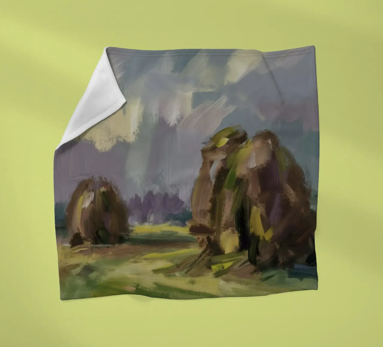 Balle di fieno Twilight coperta in pile da Radiance Landscape