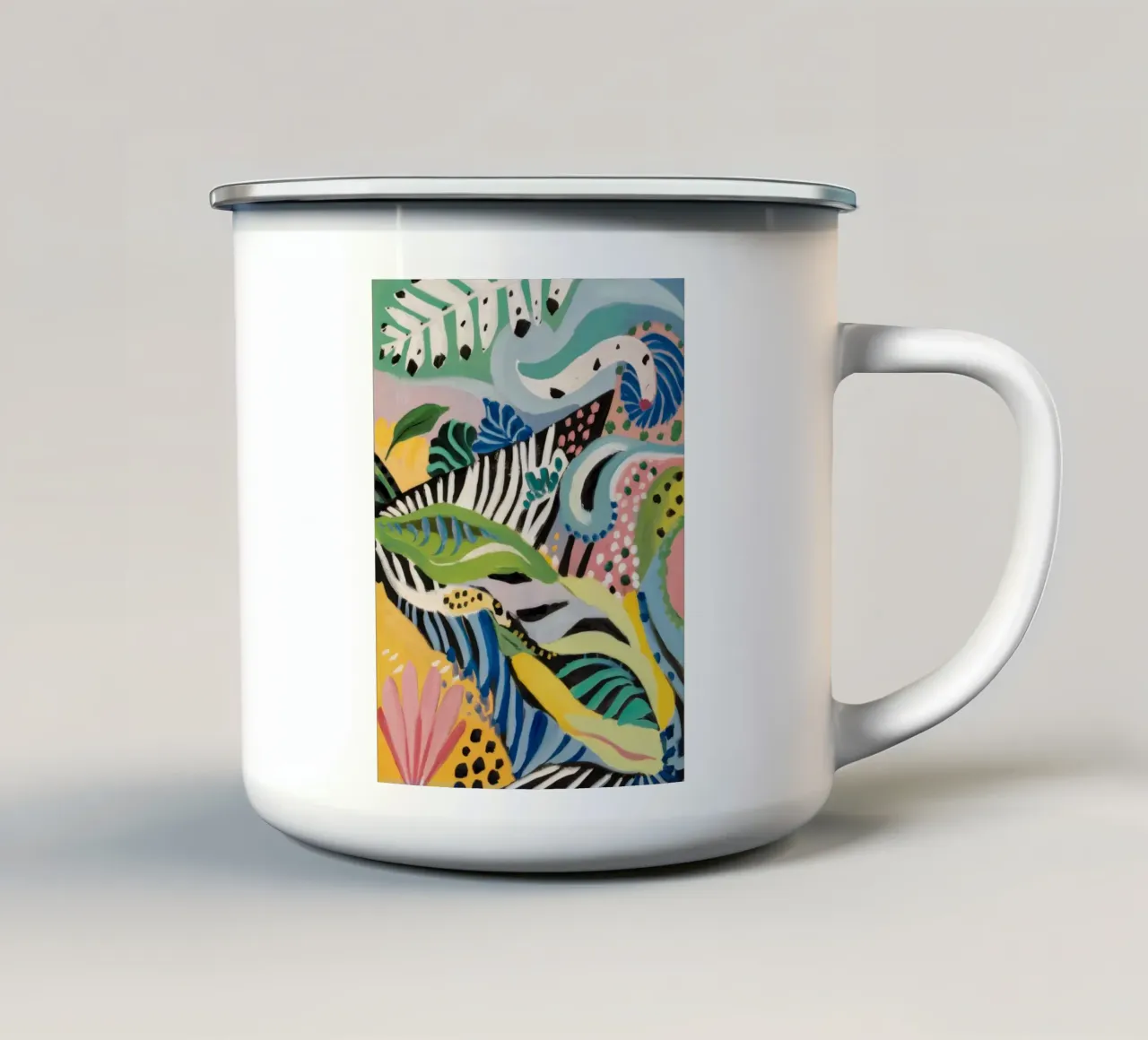 Ritmo delle foglie di zebra tazza in smalto da Vivid Reverie