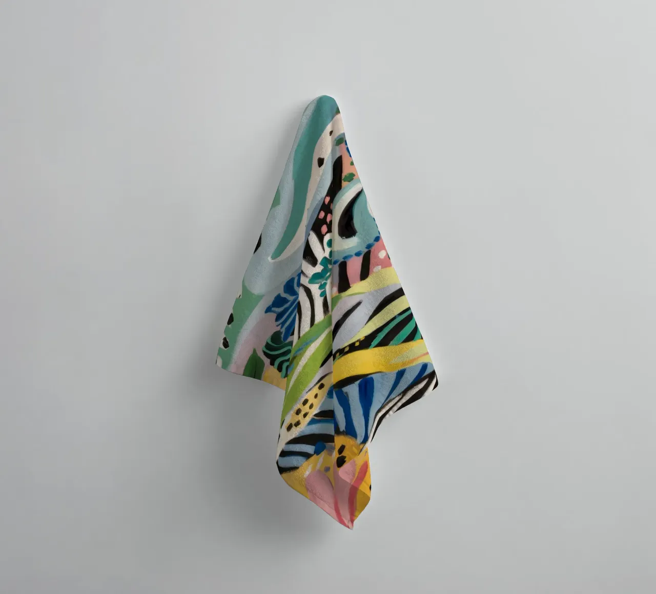 Zebra Leaf Rhythm towel by Vivid Reverie