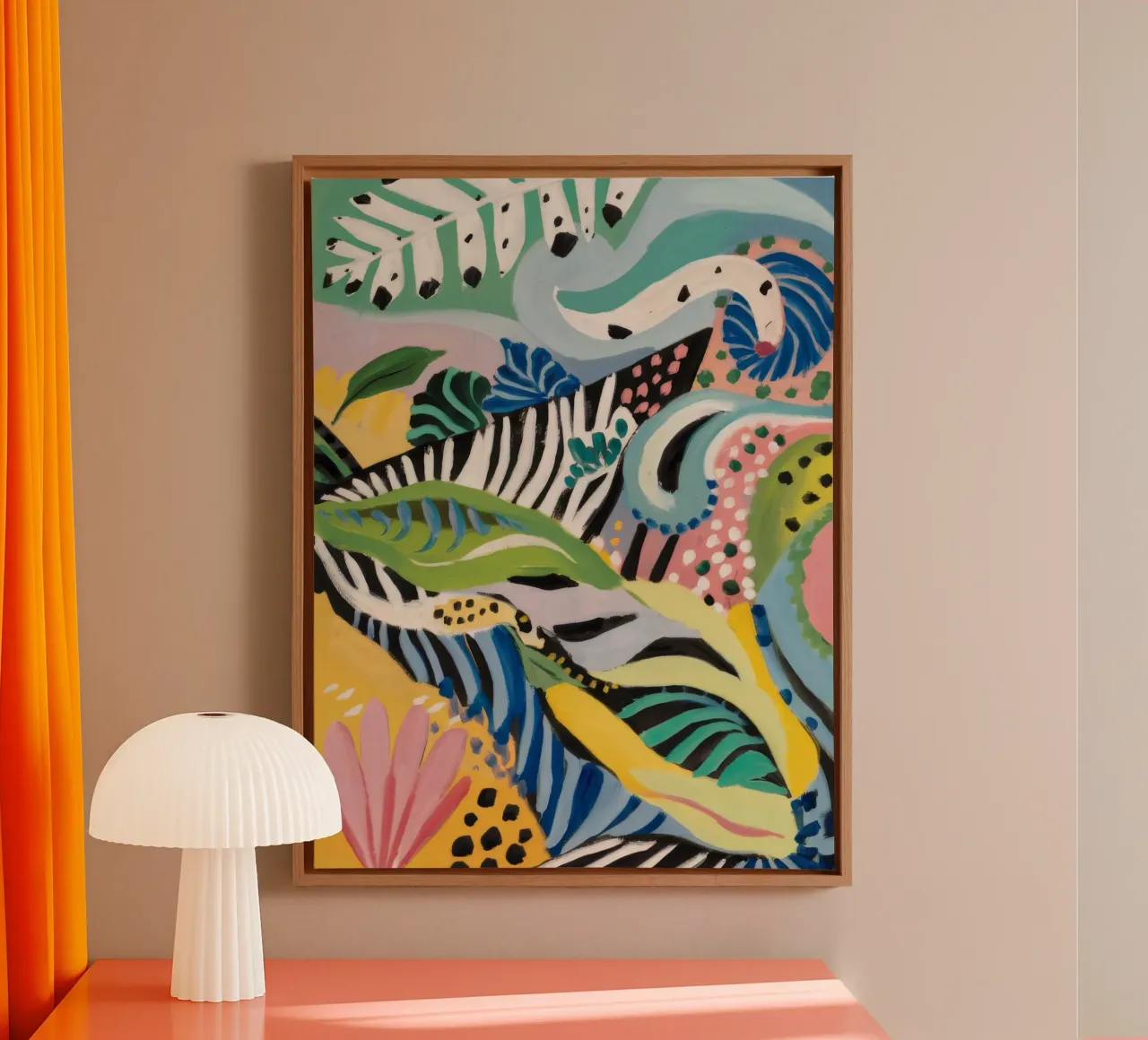 Ritmo delle foglie di zebra tela con Cornice a cassetta da Vivid Reverie