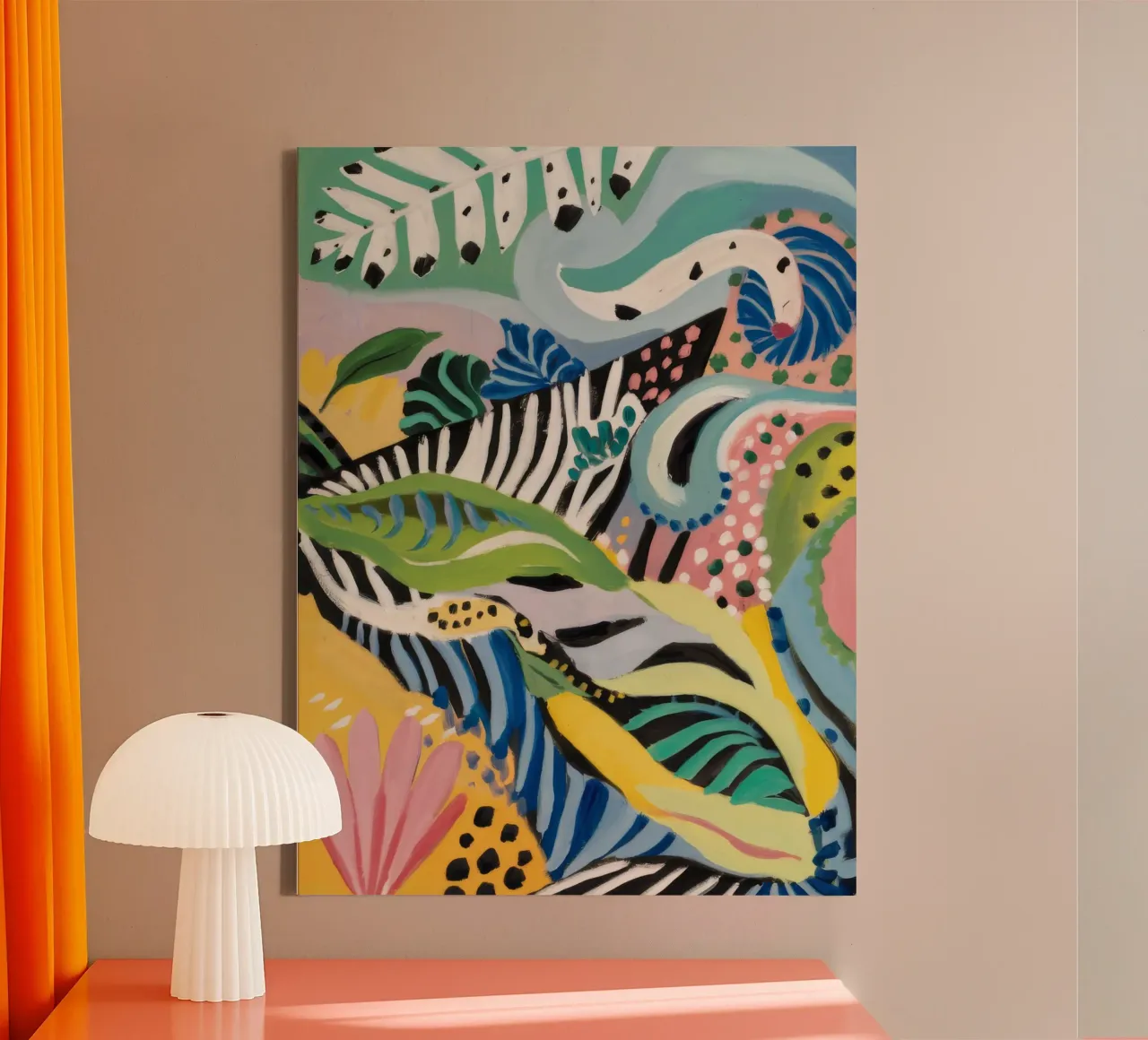 Ritmo delle foglie di zebra tela con Cornice a cassetta da Vivid Reverie