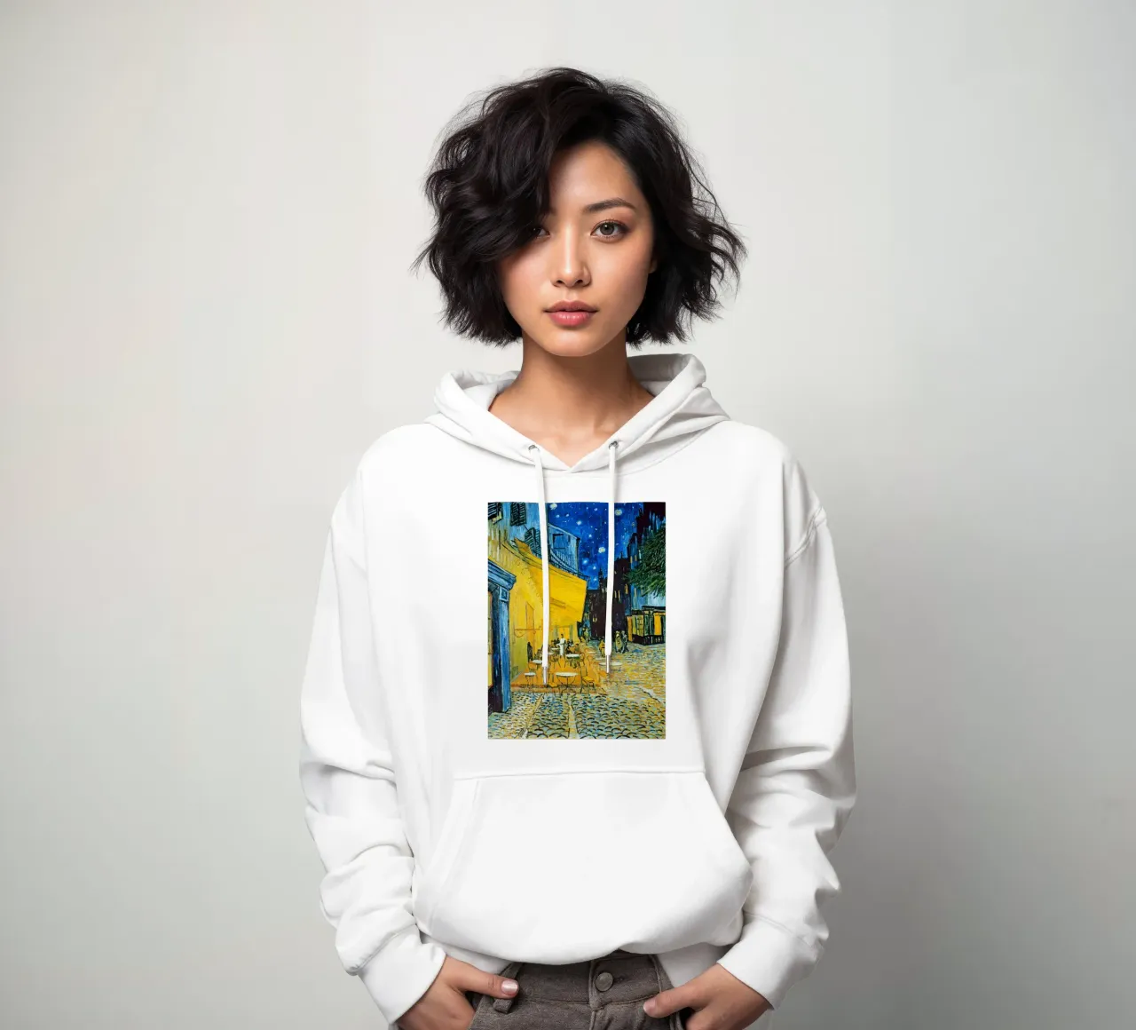 Terrazza di un caffè di notte - Vincent van Gogh felpa con cappuccio da Sylviepaint