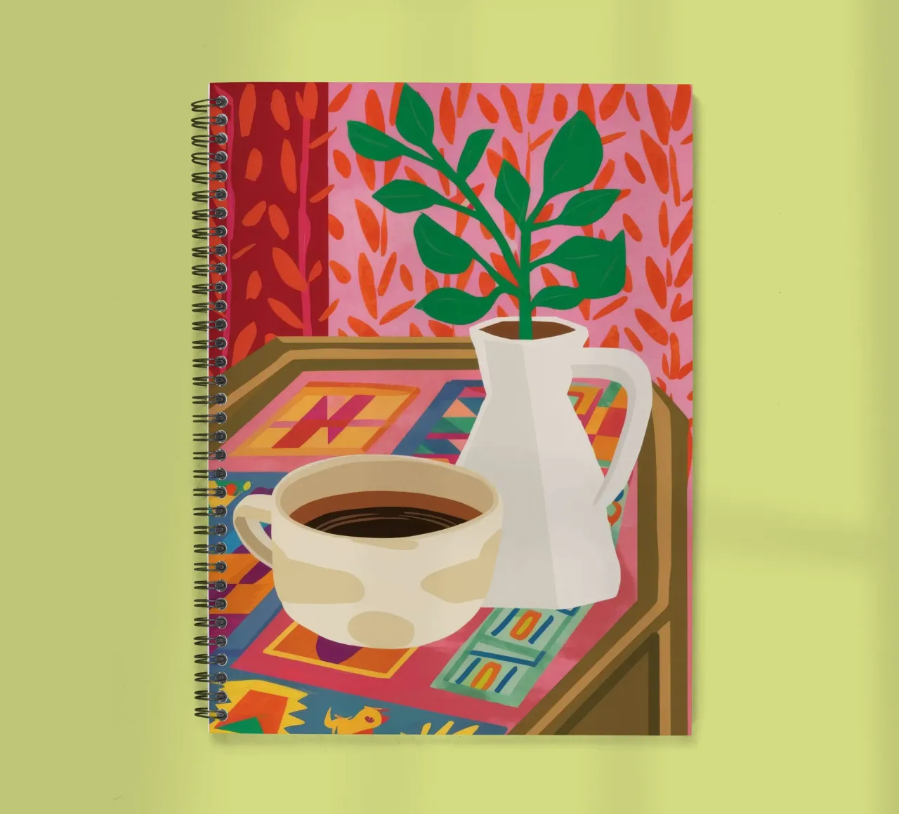 Cat Coffee Contemplation spiral notebook by Moonlite Desire