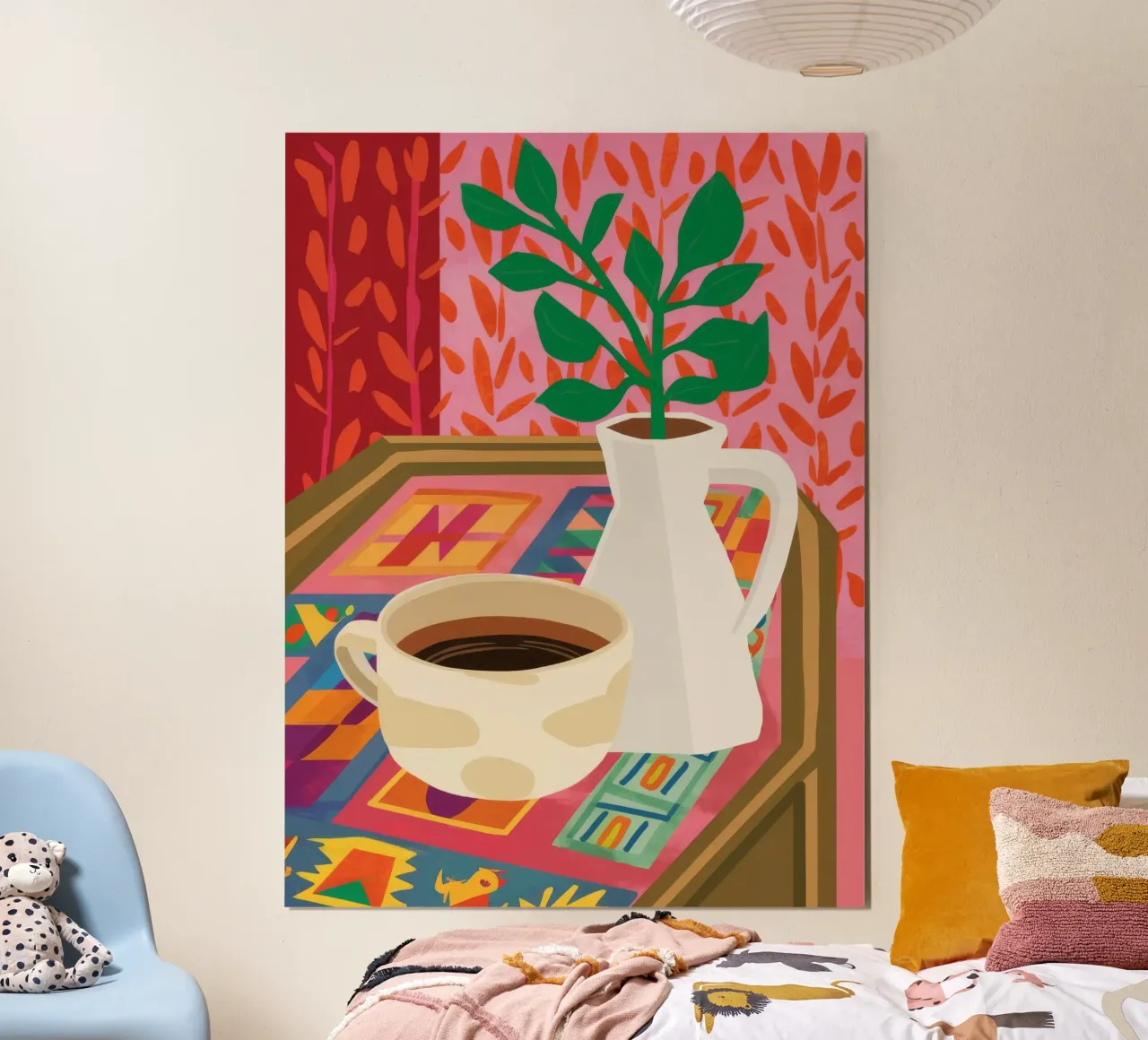 Katze Kaffee Kontemplation Poster von Moonlite Desire