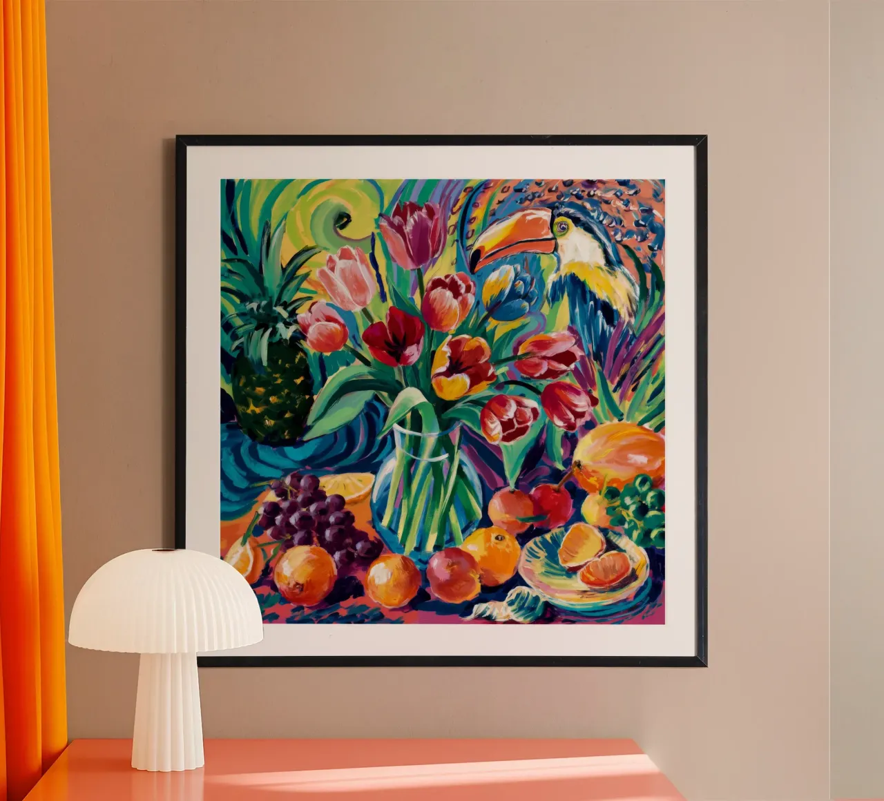 Cornucopia di fiori tropicali poster da Lush Essence