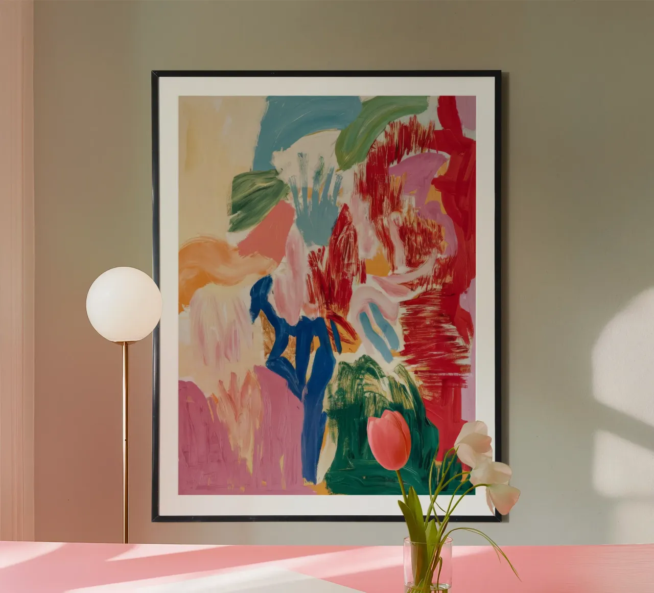 Crimson Vale Dance poster con telaio in legno da Vivid Reverie