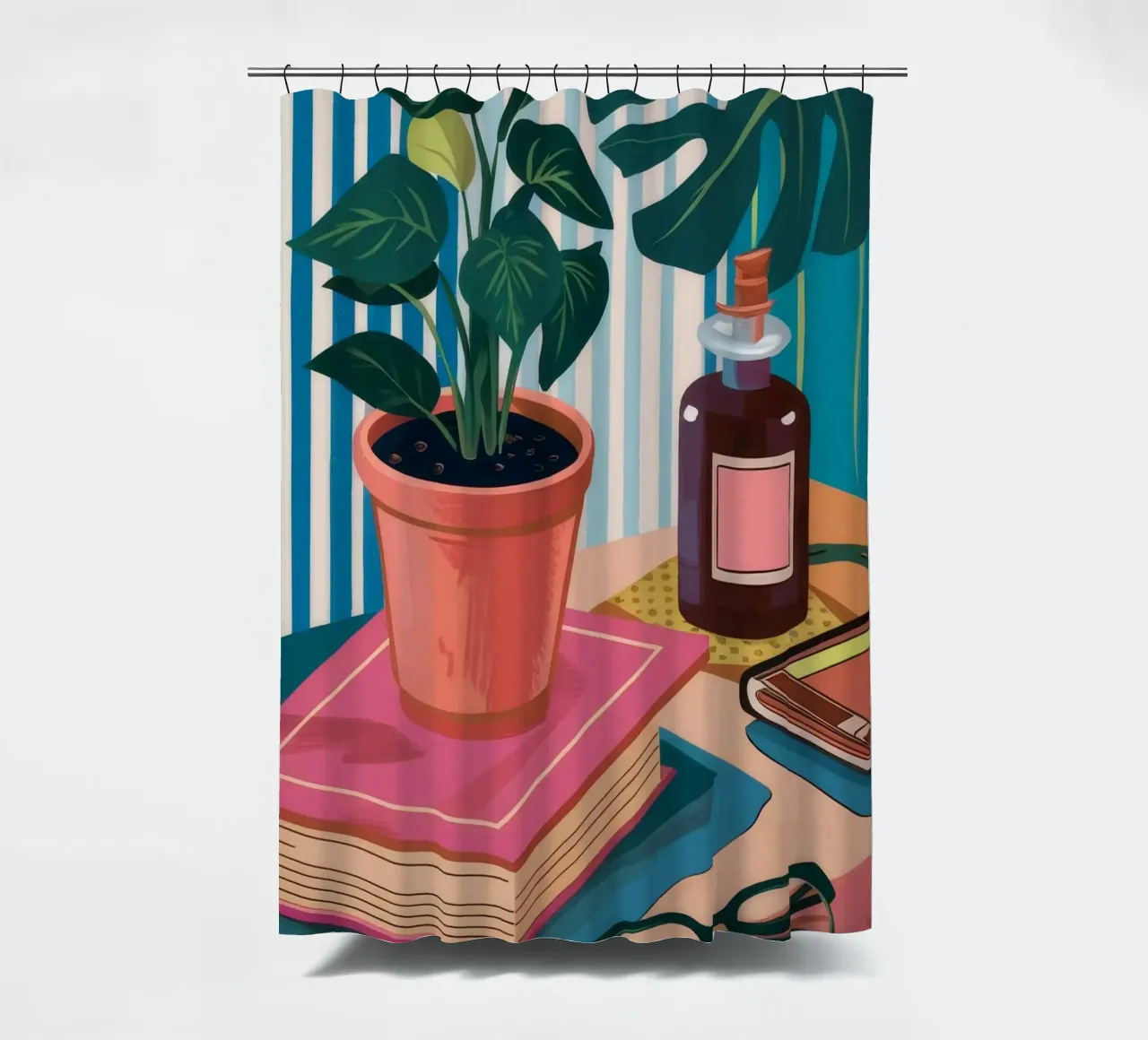 Angolo botanico libresco tenda da doccia da Moonlite Desire