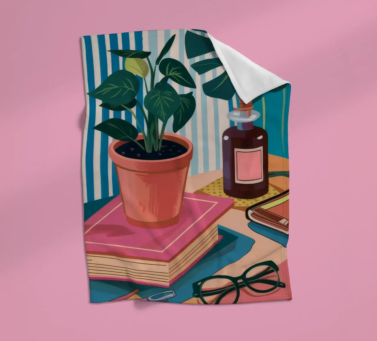 Angolo botanico libresco coperta in pile da Moonlite Desire