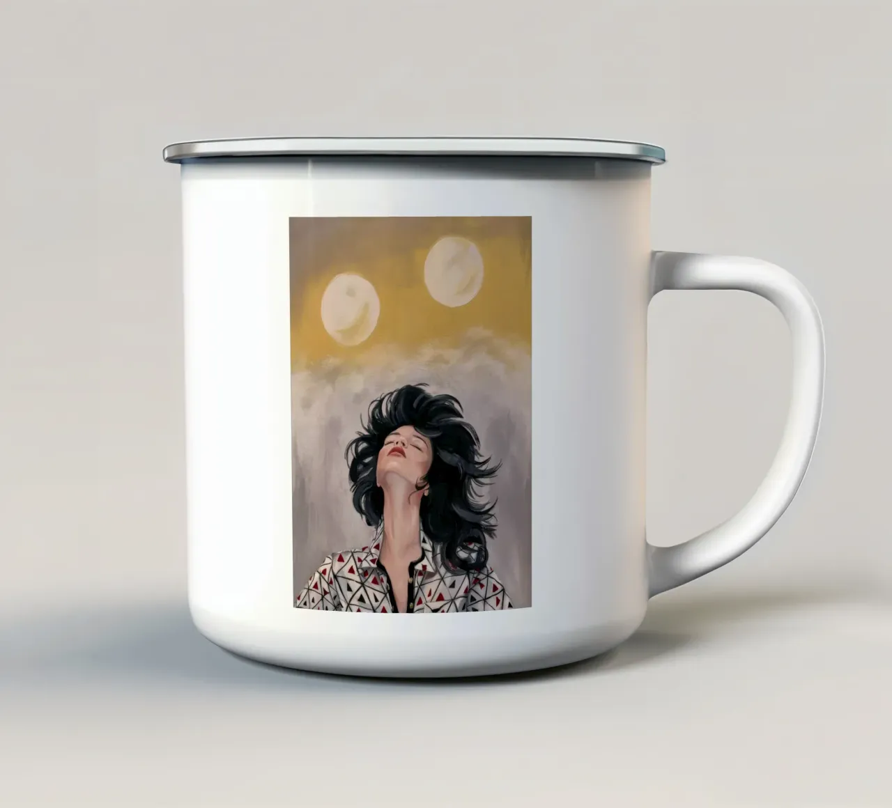 Sguardo del vento celeste tazza in smalto da Vivid Reverie