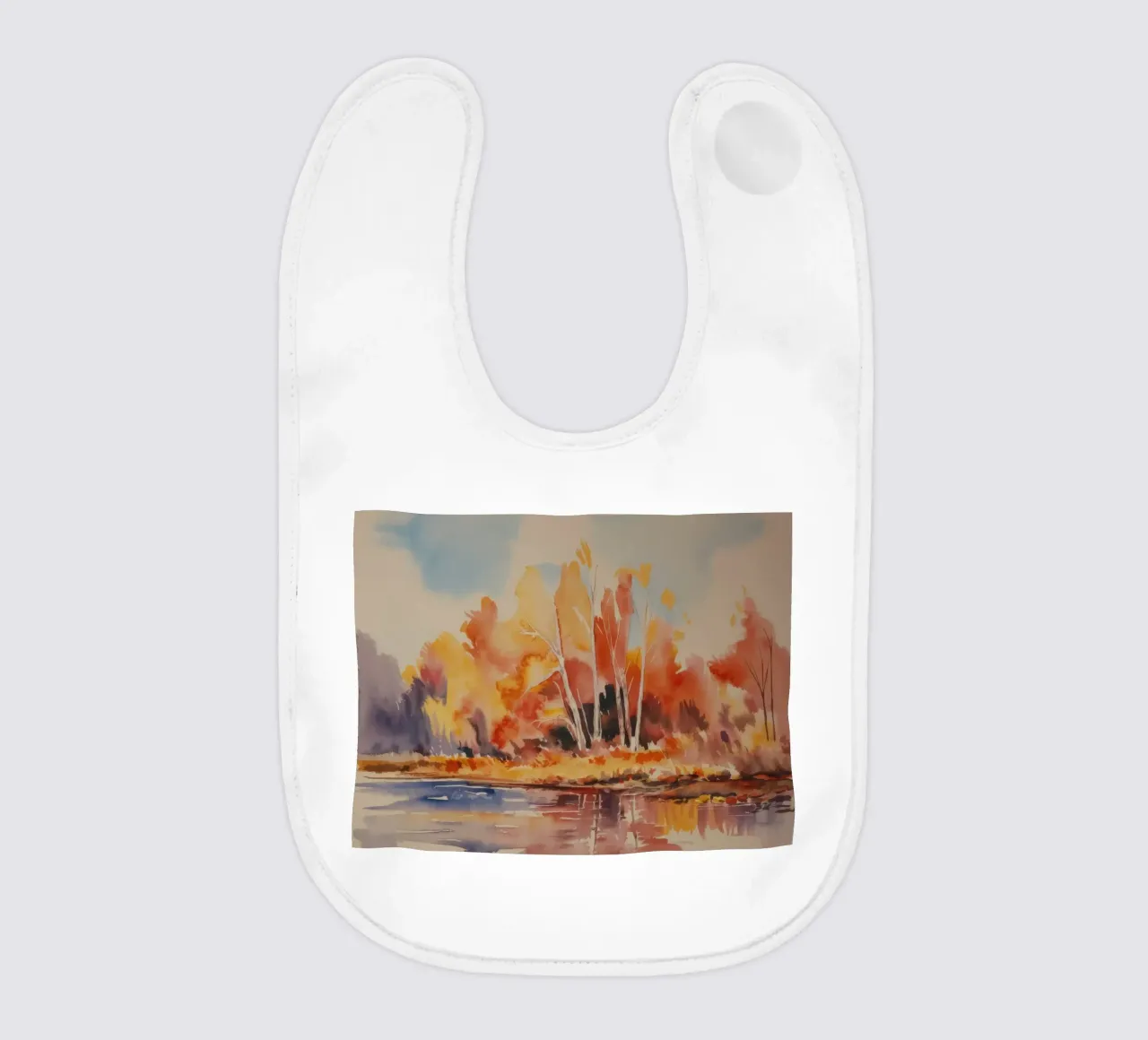 Golden Birch Reflection baby bib by Lush Essence