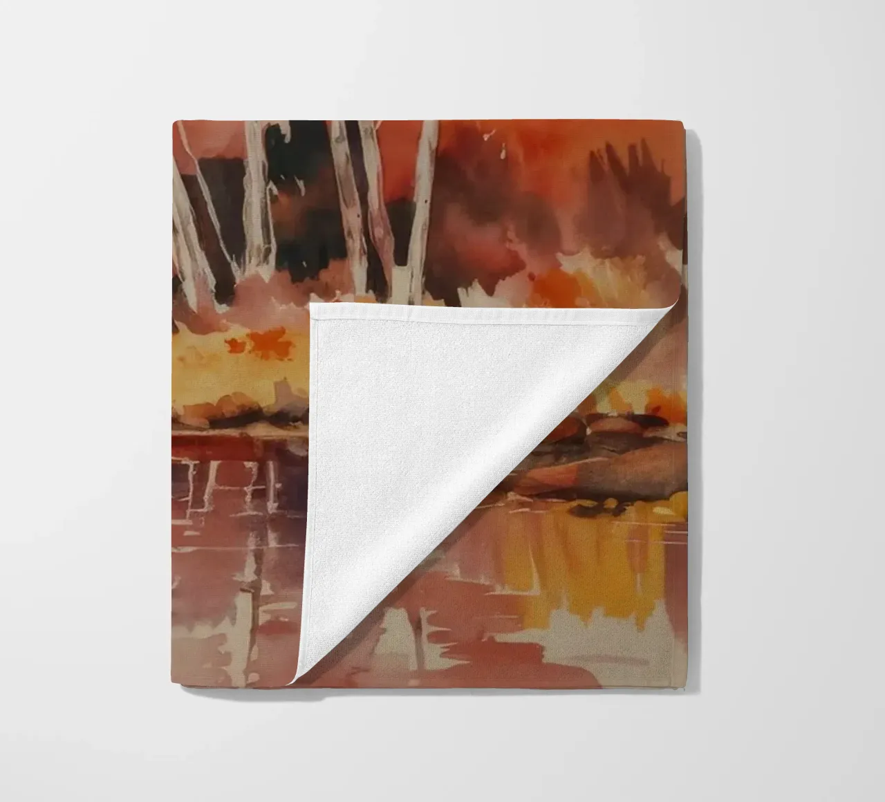 Golden Birch Reflection beach towel by Lush Essence