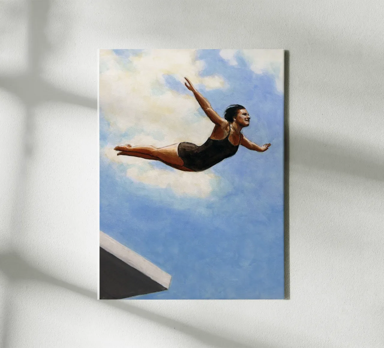 Sarah Morrissette - Buceador en el aire I lienzo con Marco flotante de Rachelwhell