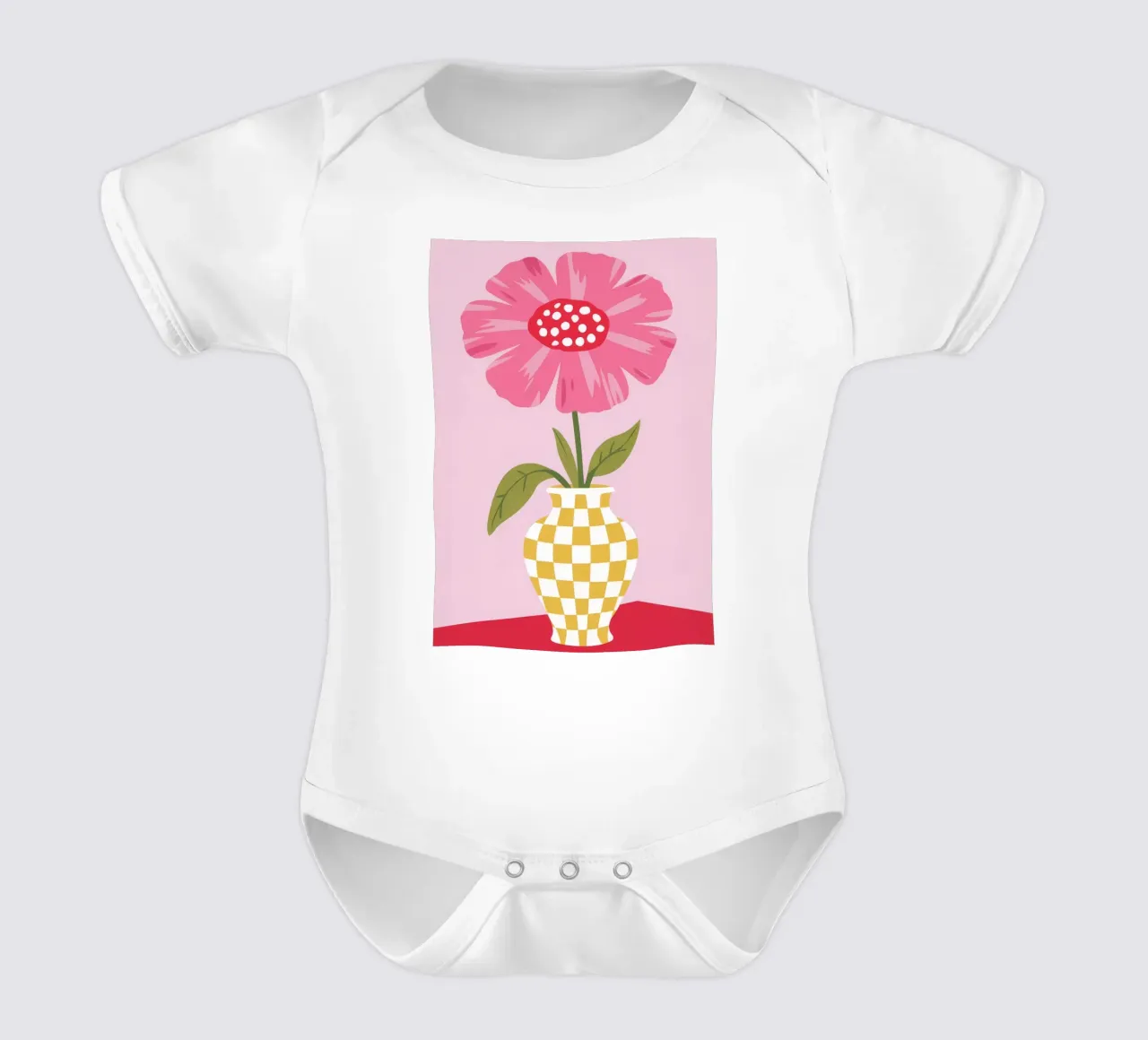 Petalo Pop a scacchi body neonato maniche corte da Moonlite Desire