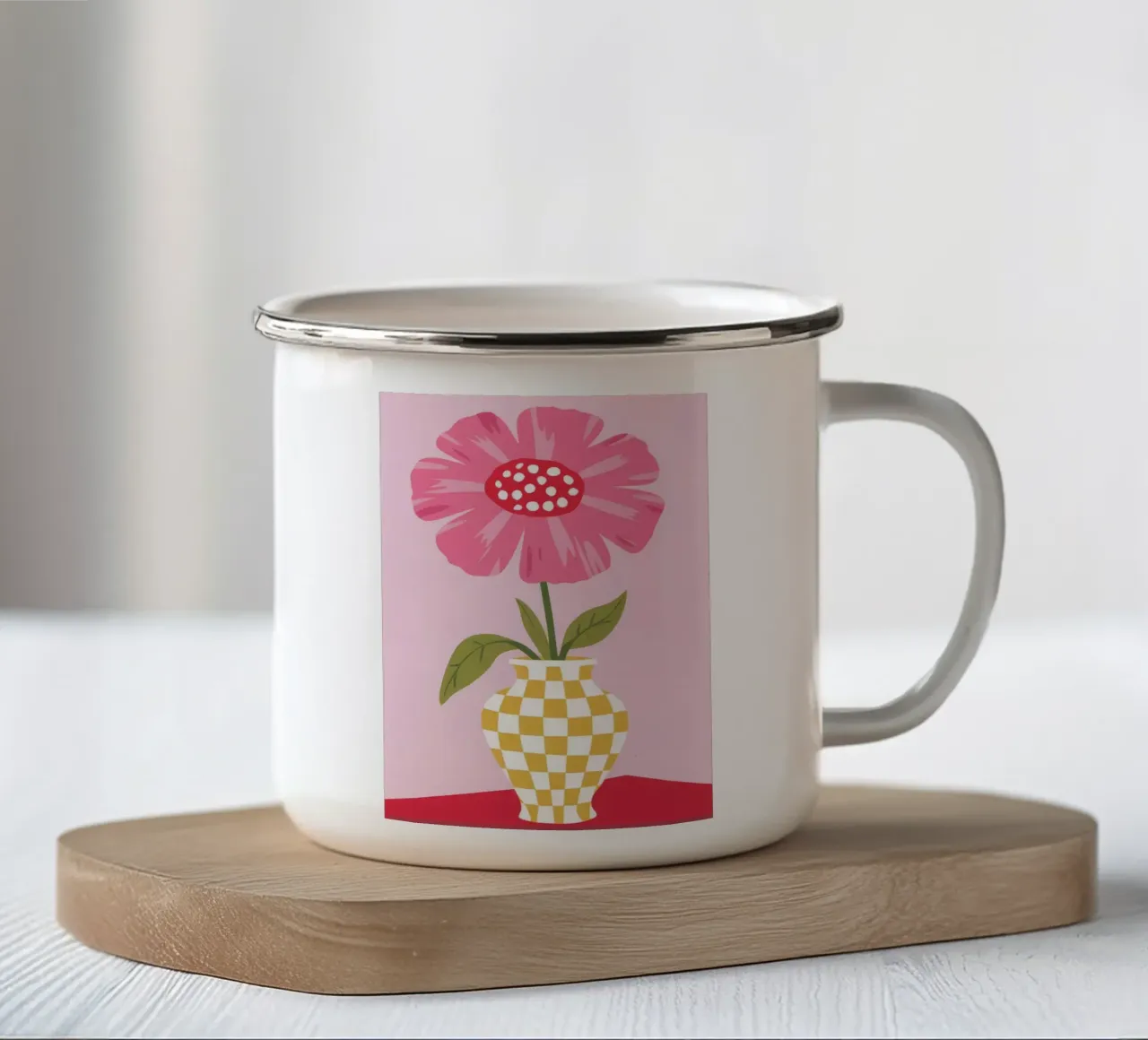 Petalo Pop a scacchi tazza in smalto da Moonlite Desire