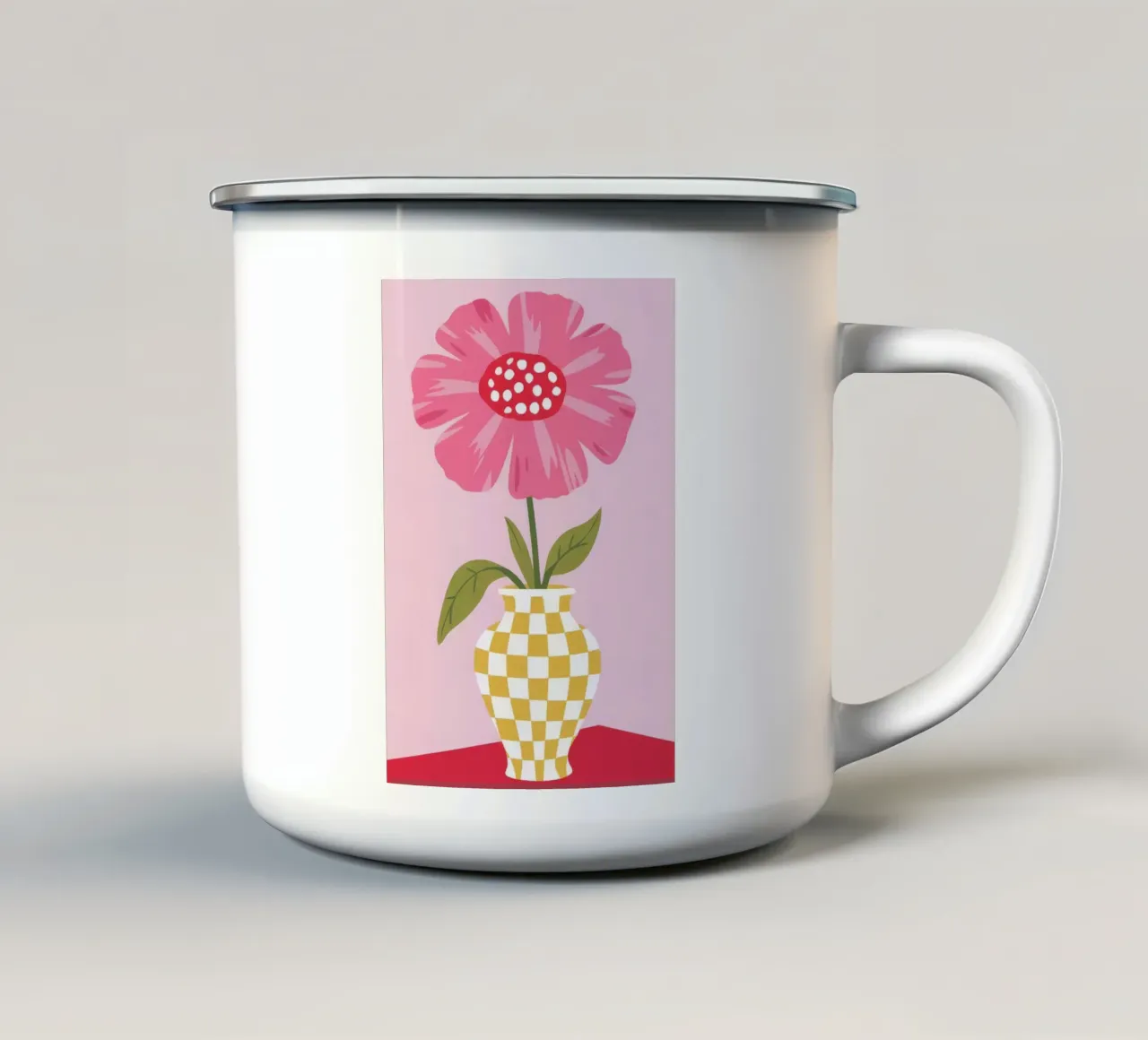 Petalo Pop a scacchi tazza in smalto da Moonlite Desire