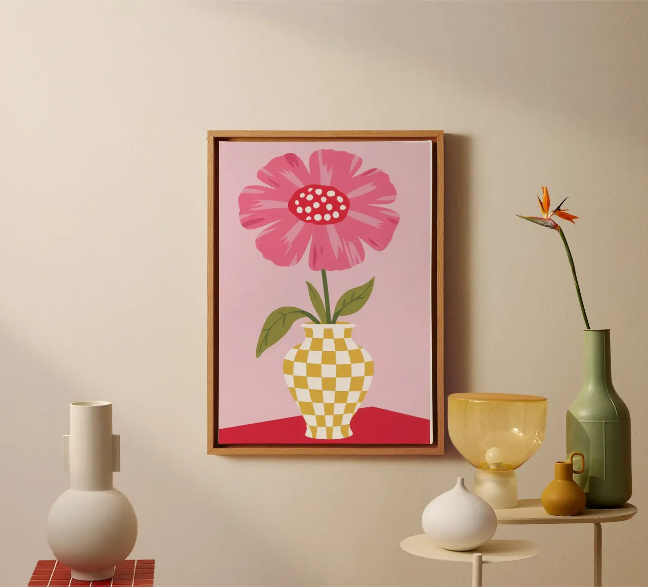 Checkered Petal Pop canvas by Moonlite Desire