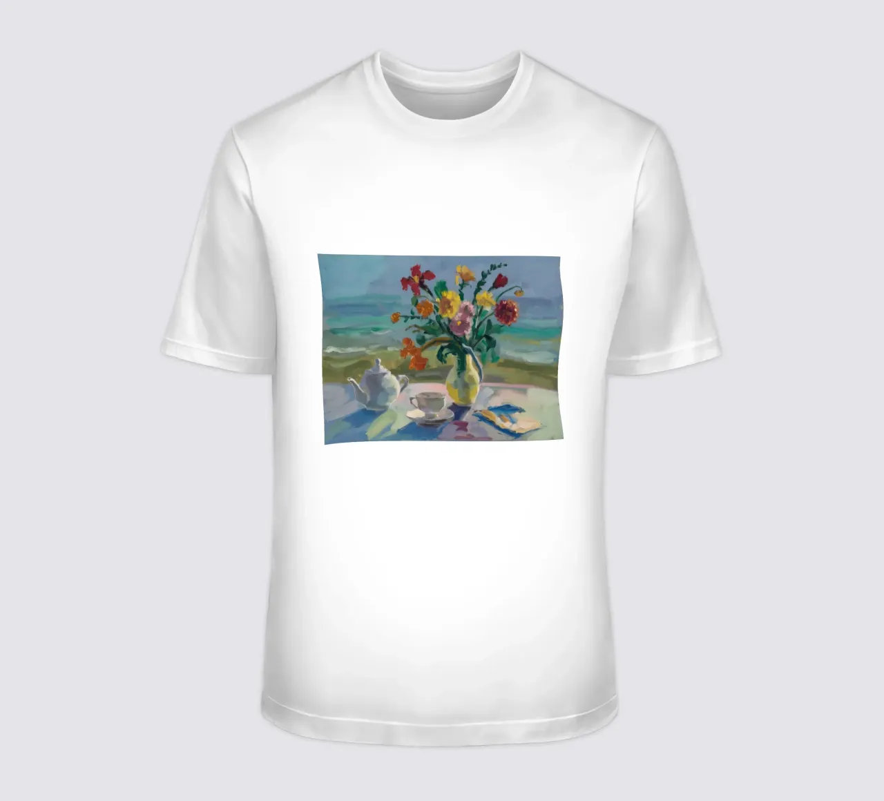 Roses Teapot Repose t-shirt by Radiance Landscape