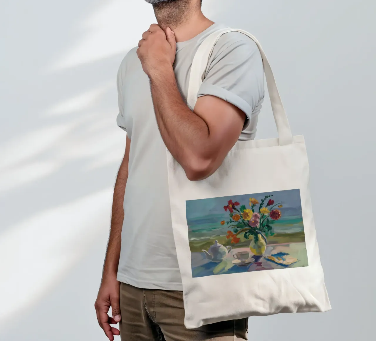 Roses Teapot Repose tote bag by Radiance Landscape