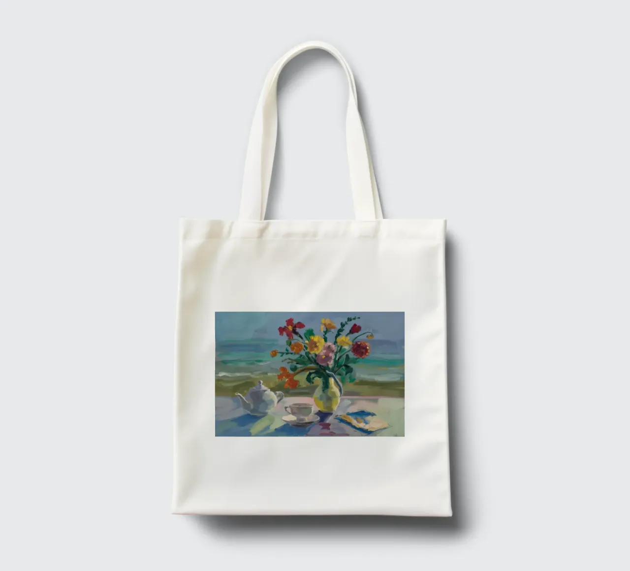 Roses Teapot Repose tote bag by Radiance Landscape