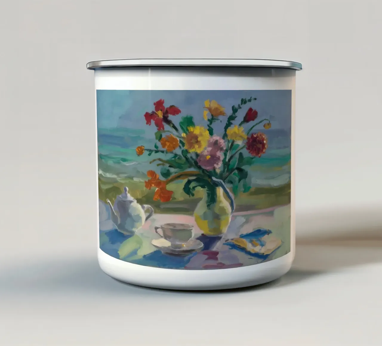 Teiera Roses Repose tazza in smalto da Radiance Landscape