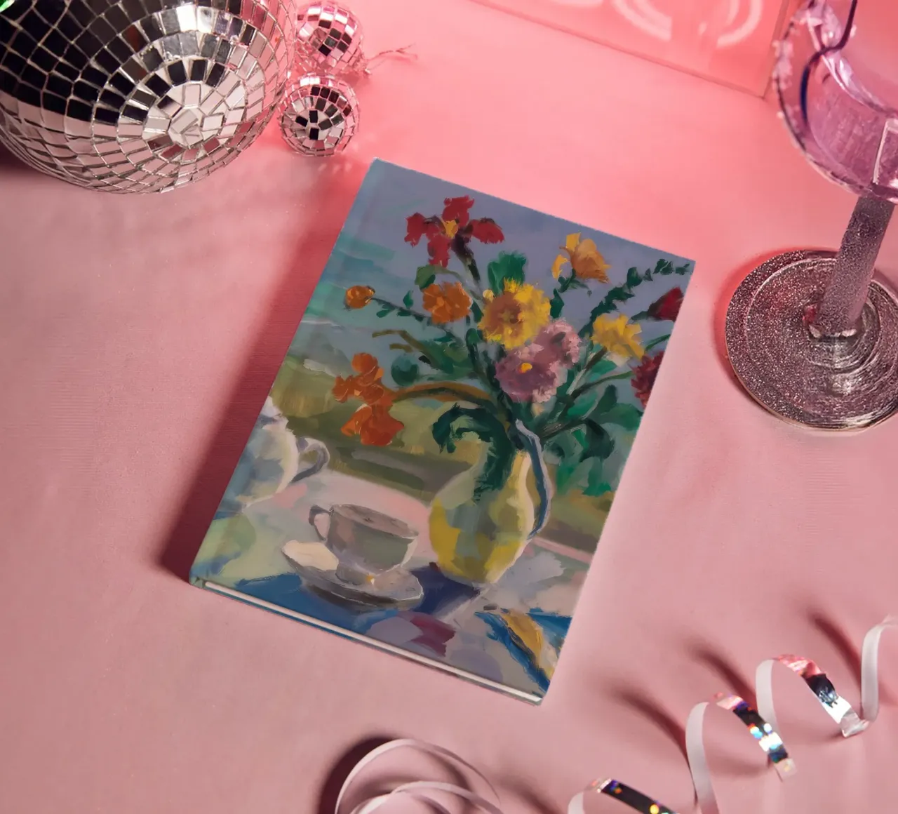 Roses Teapot Repose notebook by Radiance Landscape