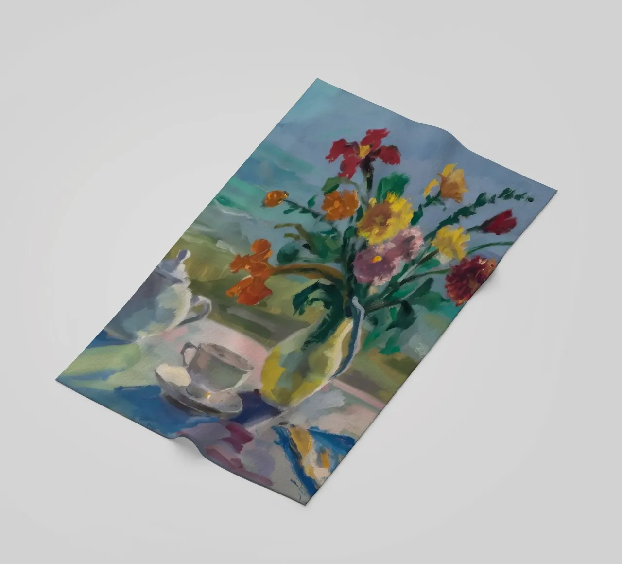 Roses Teapot Repose beach towel by Radiance Landscape
