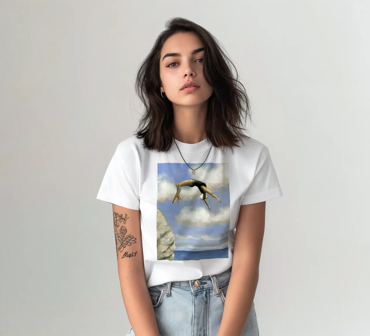 Sarah Morrissette - Tauchen von einem Felsen T-Shirt von Rachelwhell