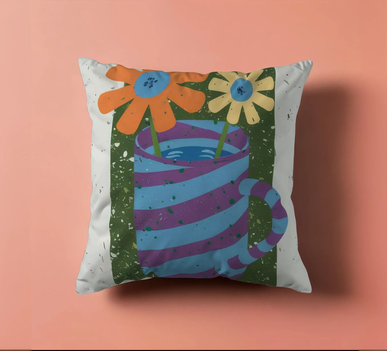 Textured Stripe Bloom decorative cushion by Moonlite Desire