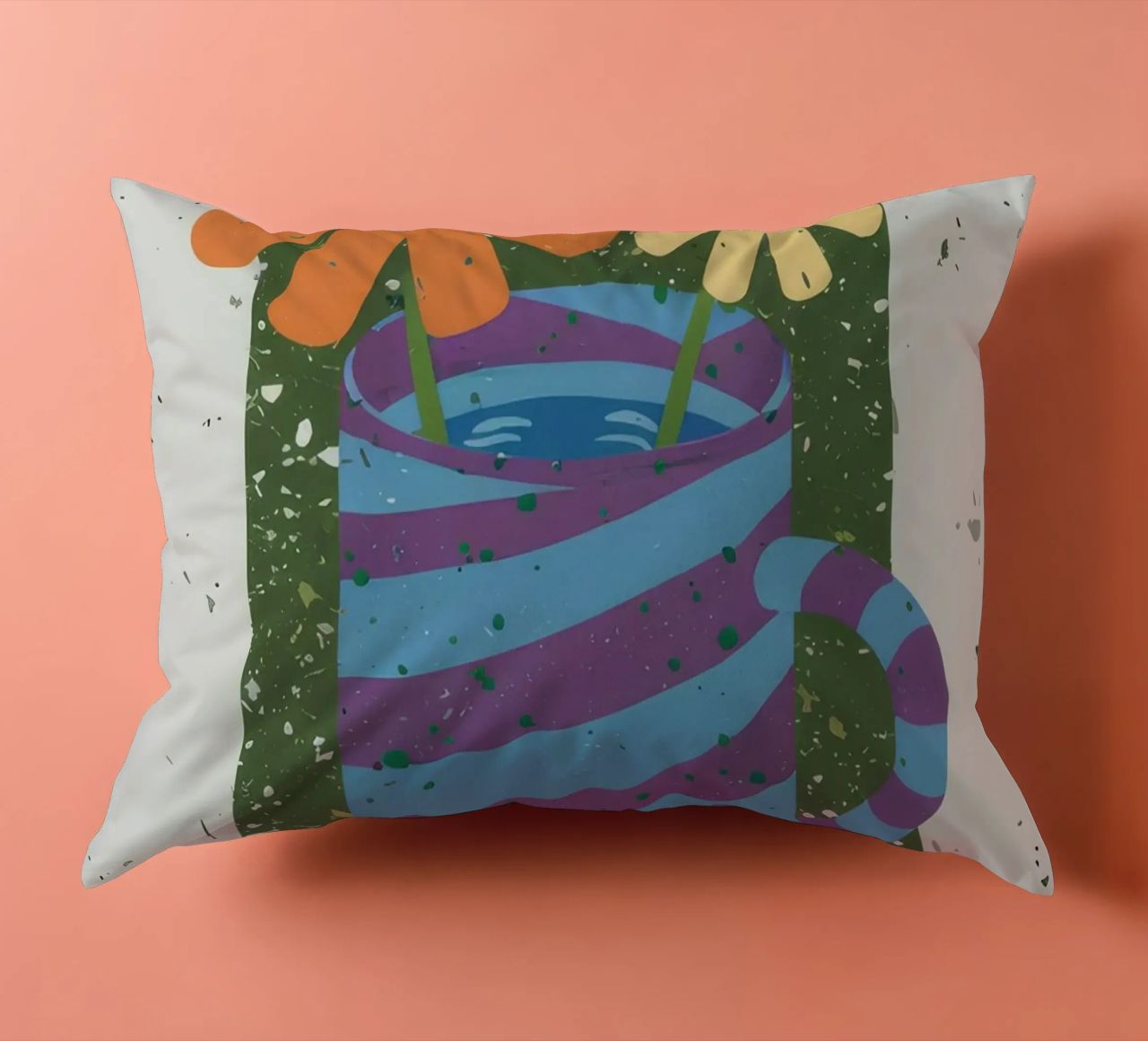 Textured Stripe Bloom decorative cushion by Moonlite Desire