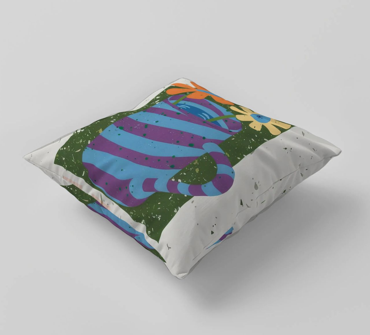Textured Stripe Bloom decorative cushion by Moonlite Desire