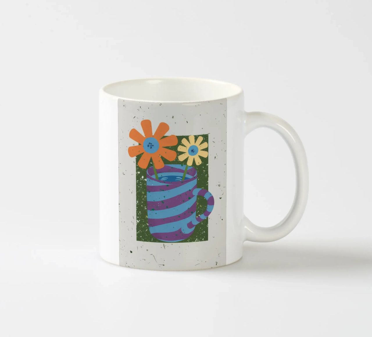 Textured Stripe Bloom ceramic mug by Moonlite Desire