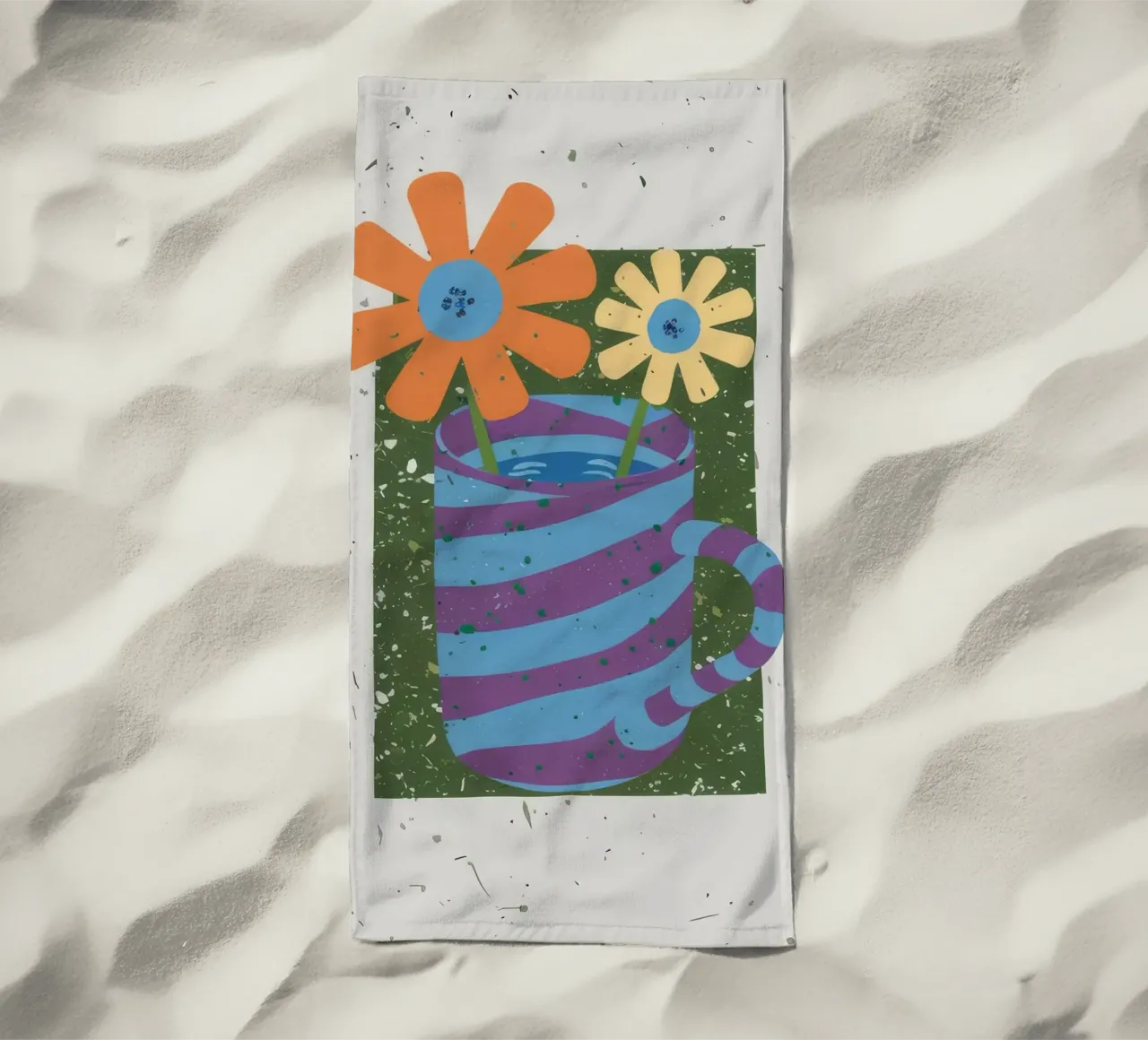 Fiore a righe strutturate telo mare da Moonlite Desire