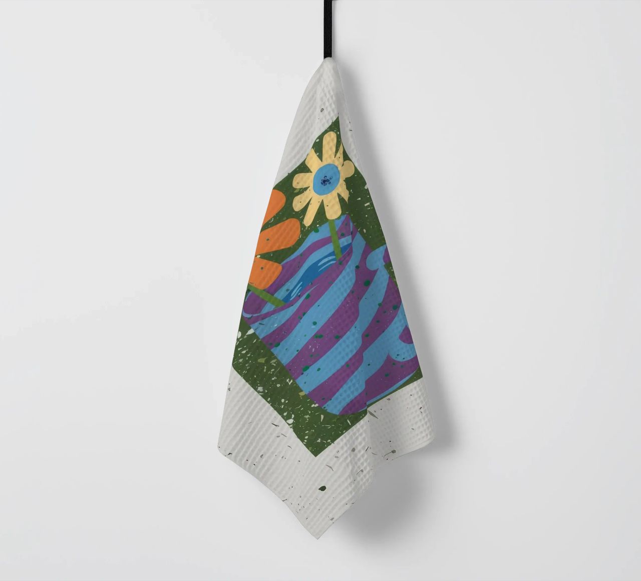 Textured Stripe Bloom tea towel by Moonlite Desire