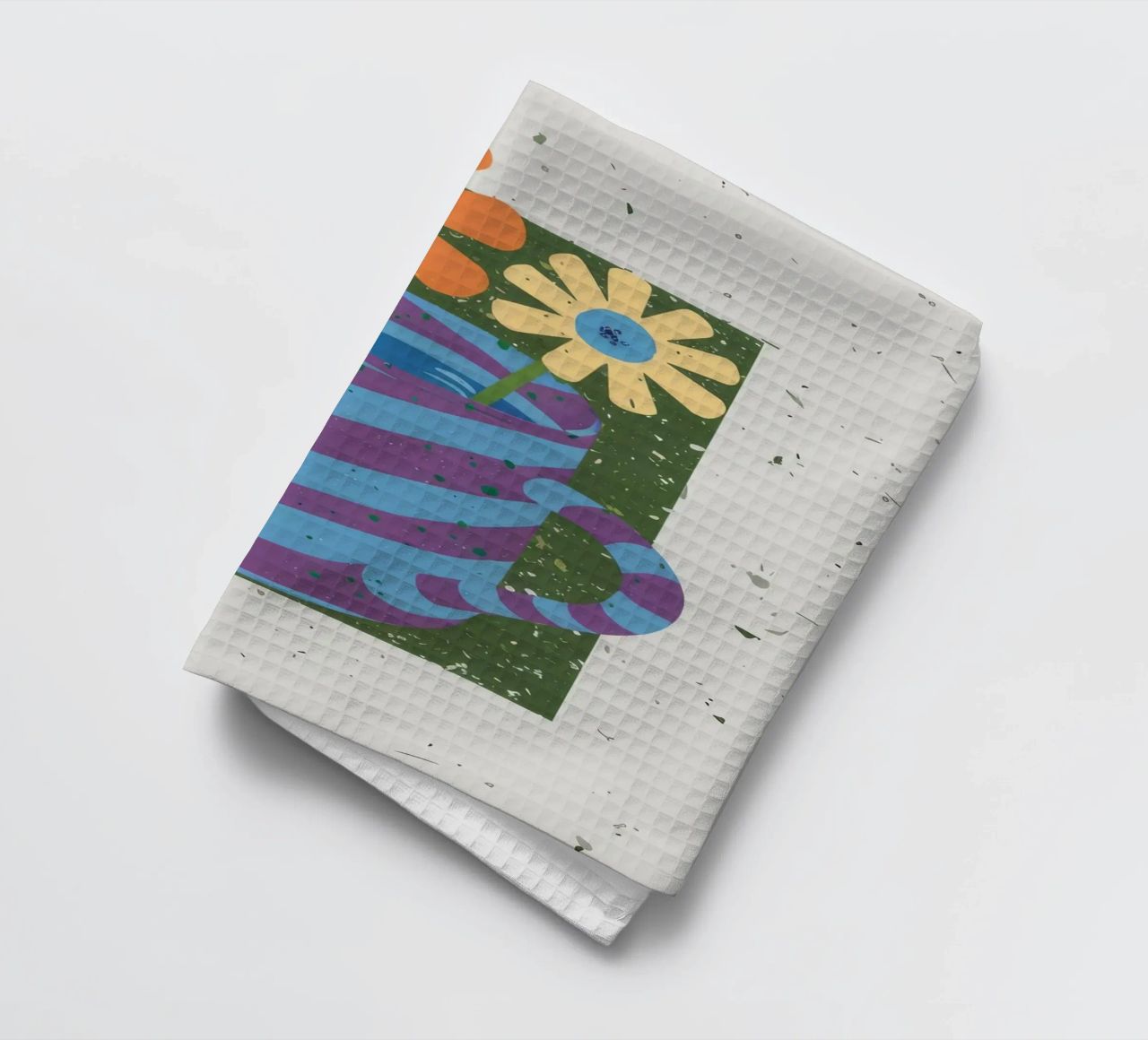 Textured Stripe Bloom tea towel by Moonlite Desire