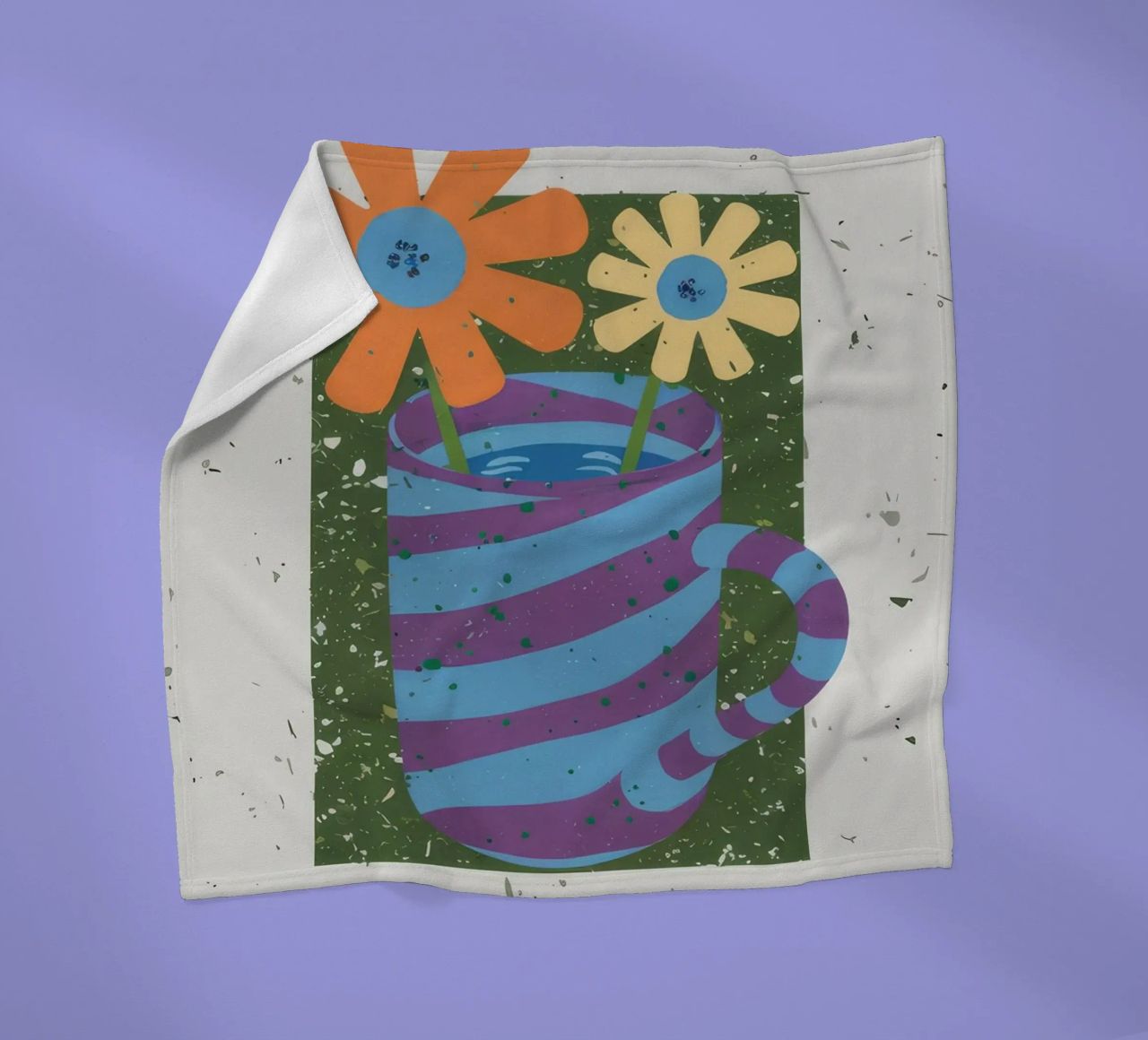 Textured Stripe Bloom fleece blanket by Moonlite Desire