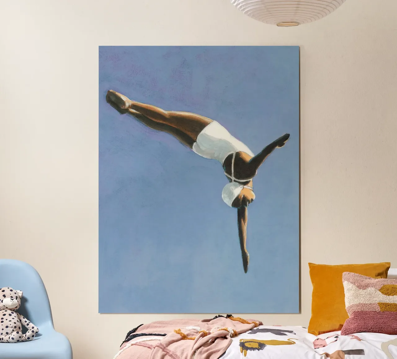 Sarah Morrissette Diving poster con telaio in legno da Rachelwhell