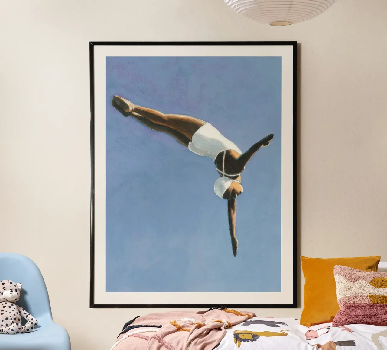 Sarah Morrissette Diving poster con telaio in legno da Rachelwhell