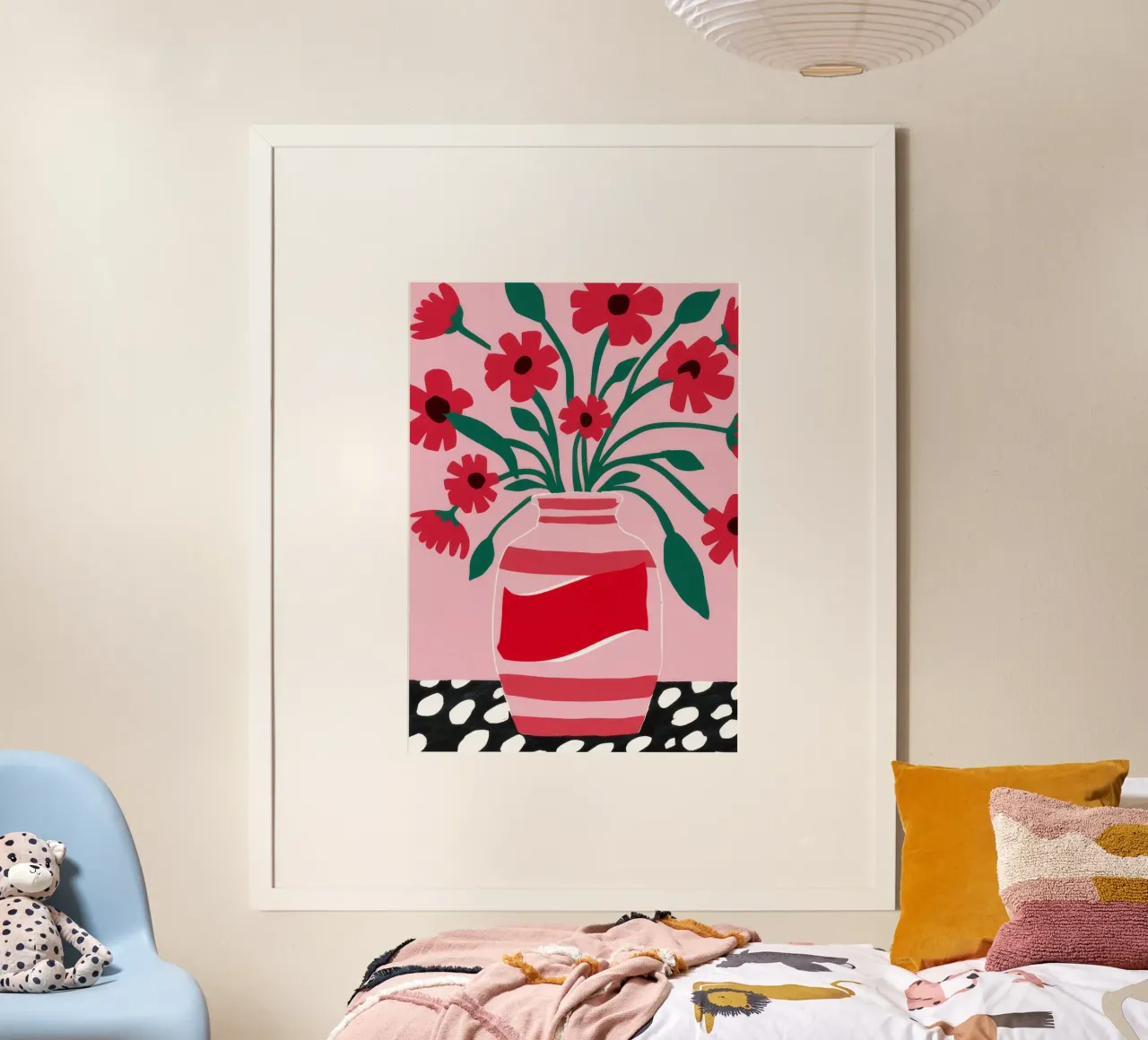 Etichetta cremisi Pop poster con telaio in legno da Moonlite Desire