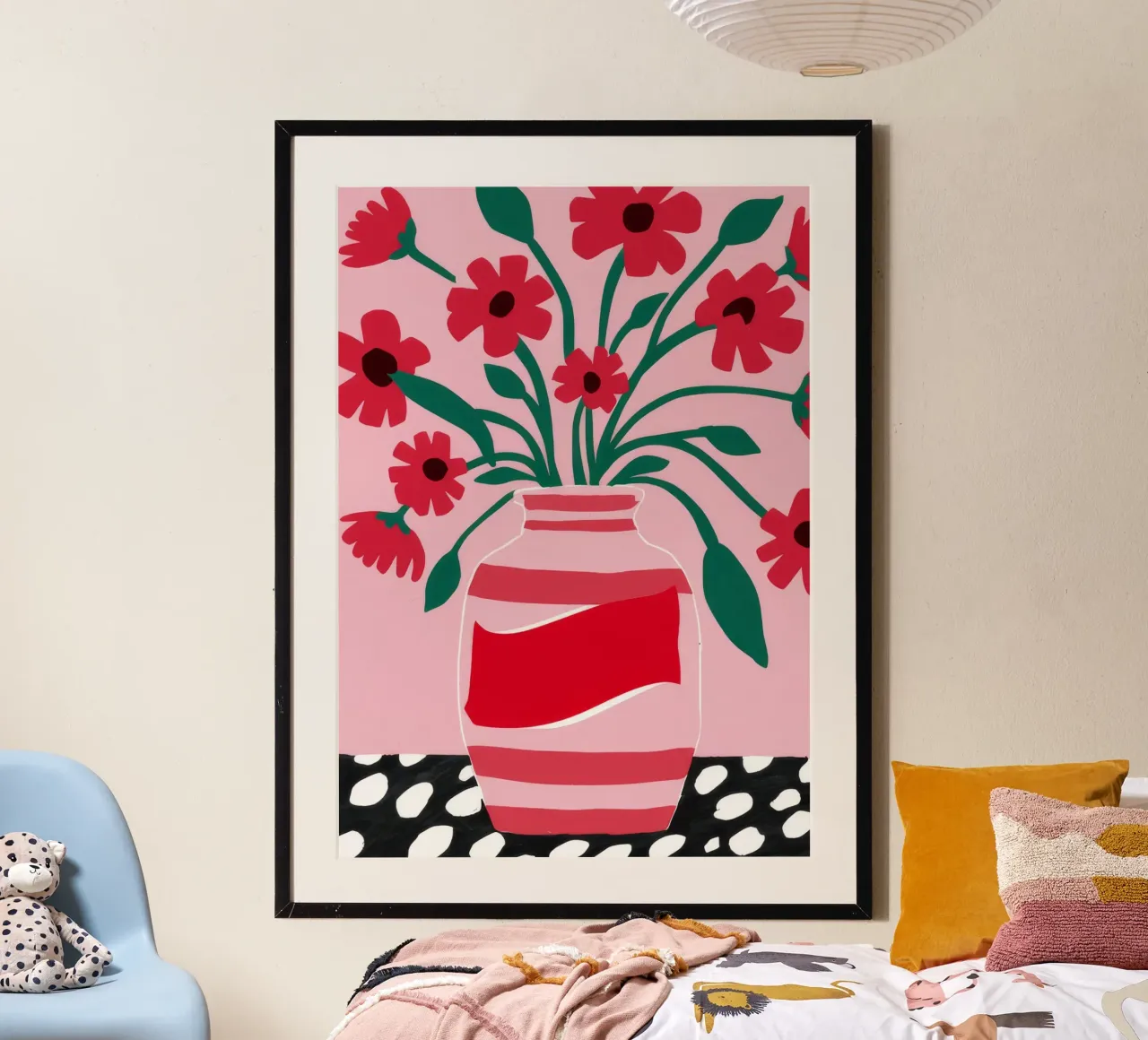 Etichetta cremisi Pop poster con telaio in legno da Moonlite Desire