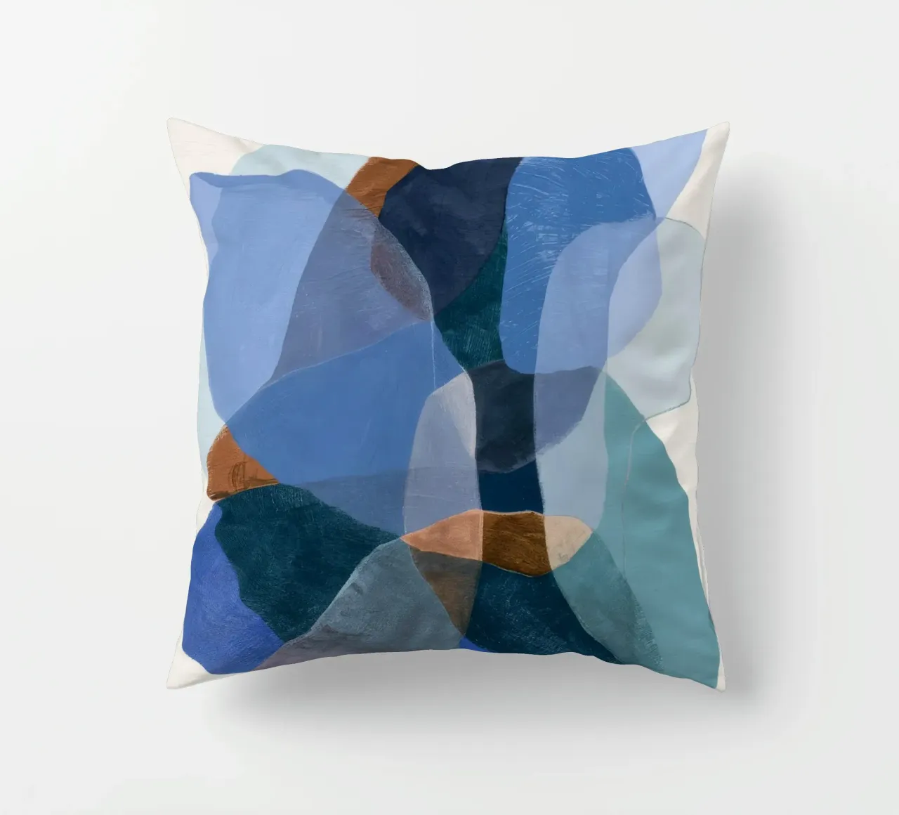 Azure Umber Veil decorative cushion by Vivid Reverie
