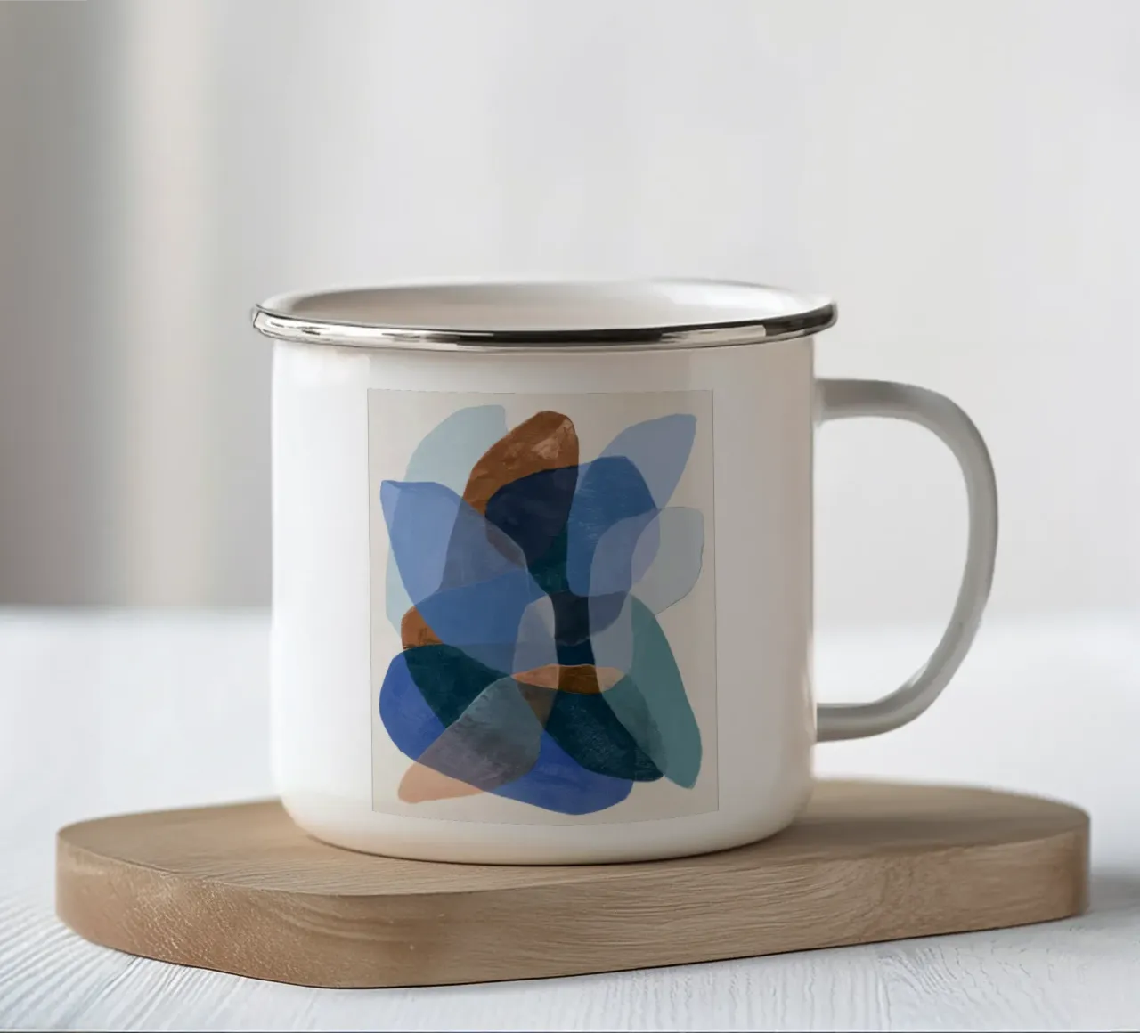 Voile d'ombre d'azur mug en émail de Vivid Reverie