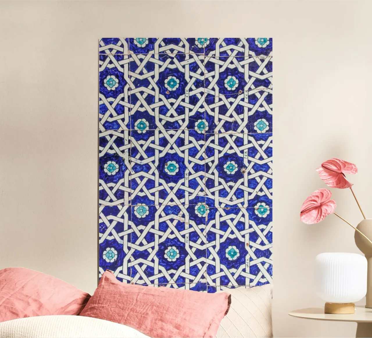 Blue tiles poster con telaio in plastica da photolovers