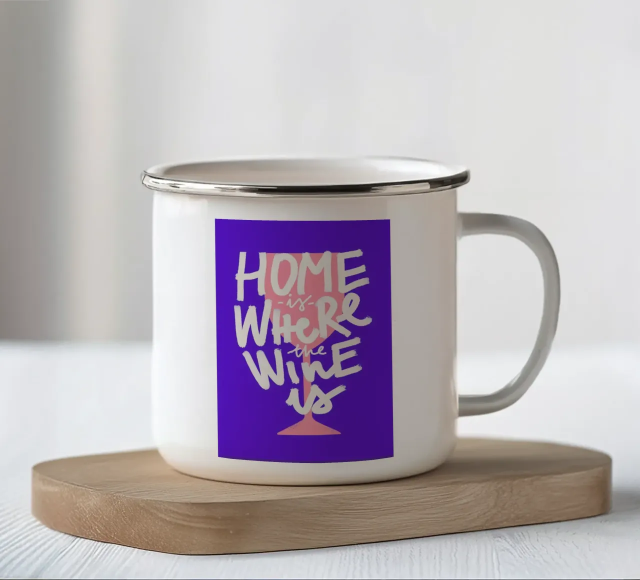 Home Is Where The Wine Is 2 emaille mok van Pure