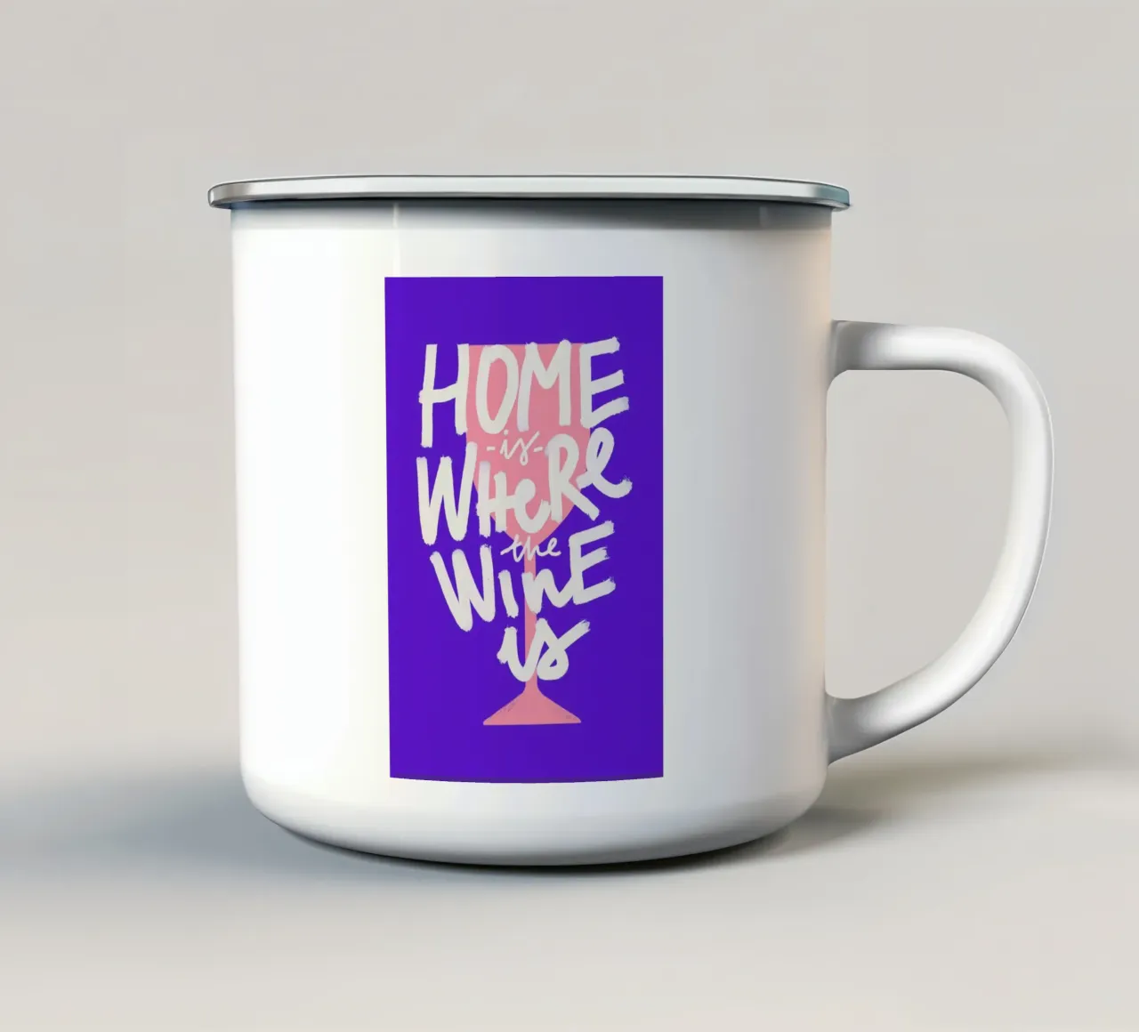 Home Is Where The Wine Is 2 emaille mok van Pure