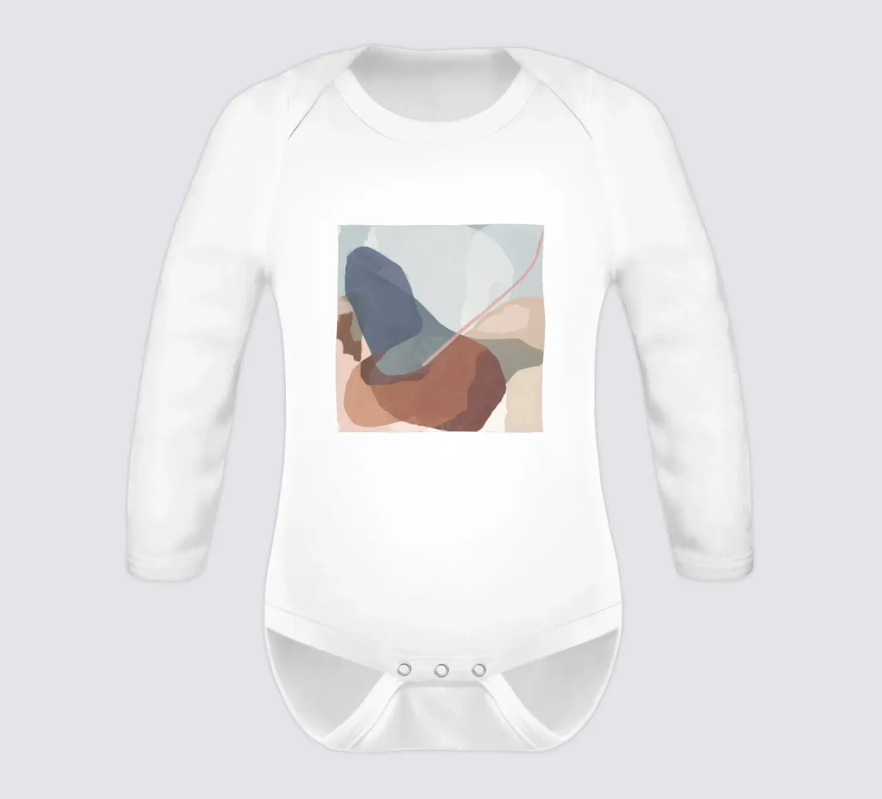 Terraqueous Whisper Flow long-sleeve baby romper by Vivid Reverie