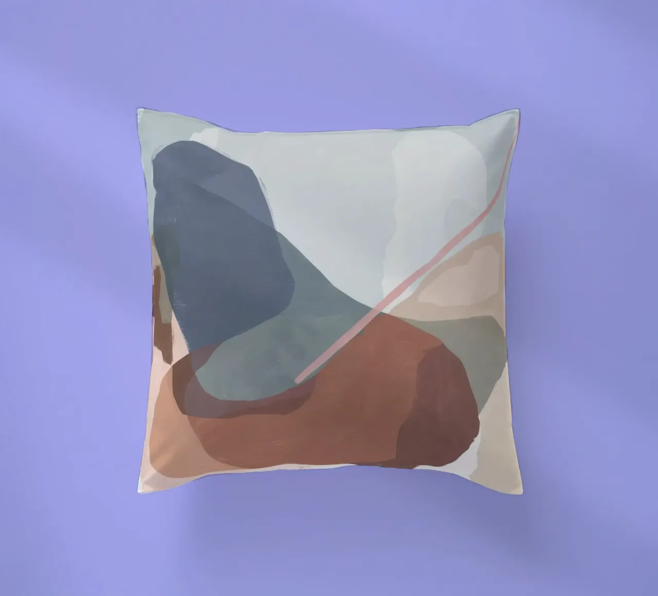 Terraqueous Whisper Flow decorative cushion by Vivid Reverie