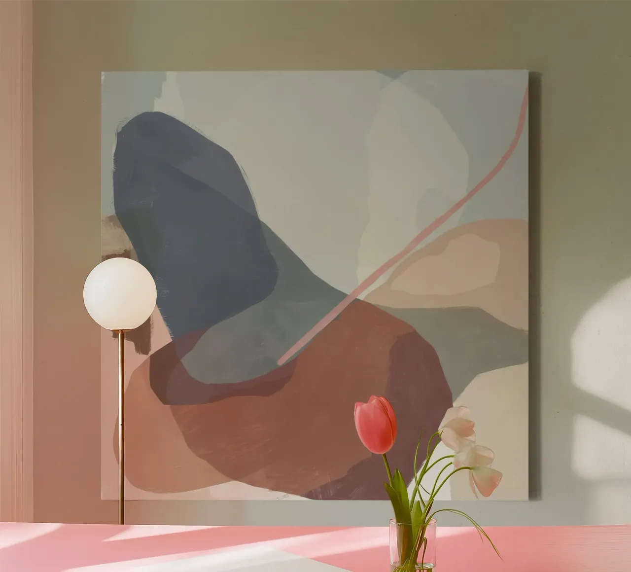 Terraqueous Whisper Flow canvas with Floater frame by Vivid Reverie