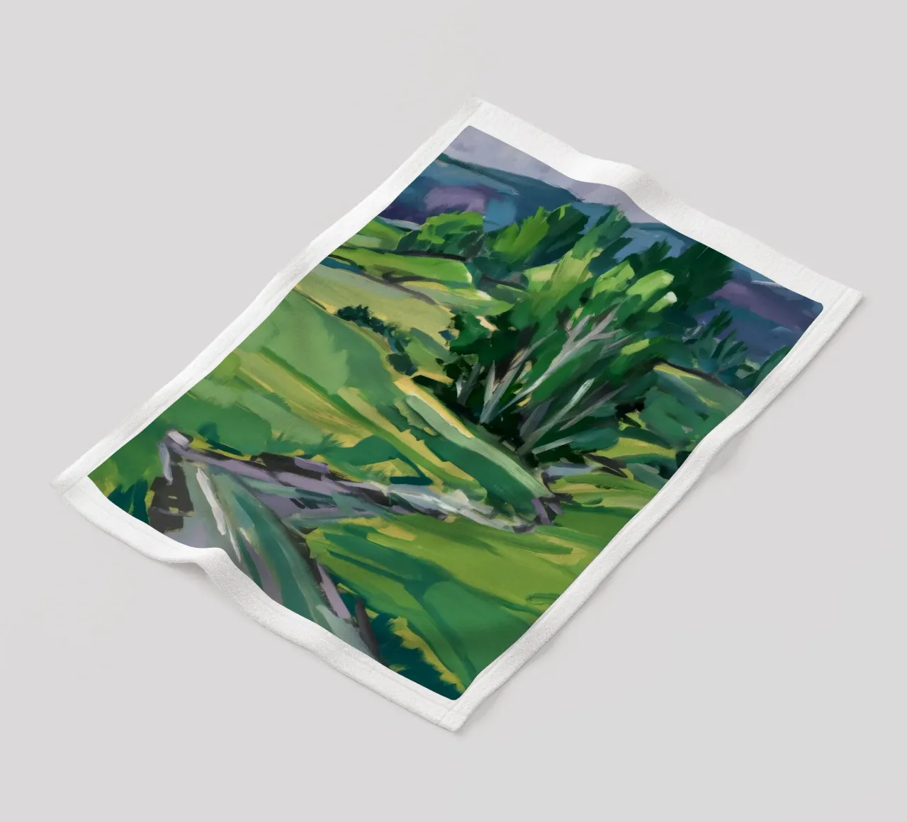 Verdant Valley Stream fleece blanket by Lush Essence